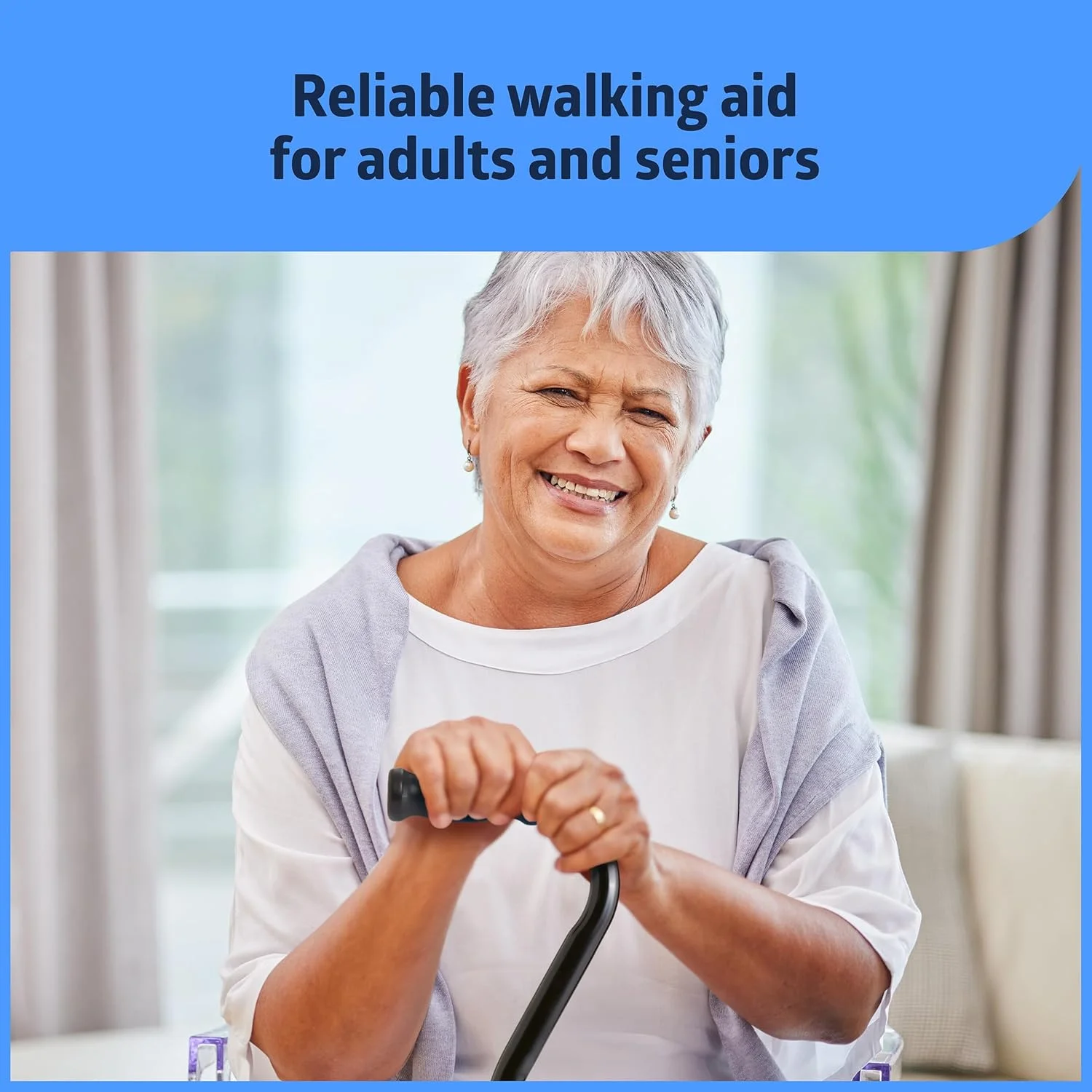 عصای پیاده روی باریاتریک Medline برای سالمندان و بزرگسالان، ایده آل برای پشتیبانی از تعادل عصای پیاده روی باریاتریک Medline برای سالمندان و بزرگسالان، ایده آل برای پشتیبانی از تعادل