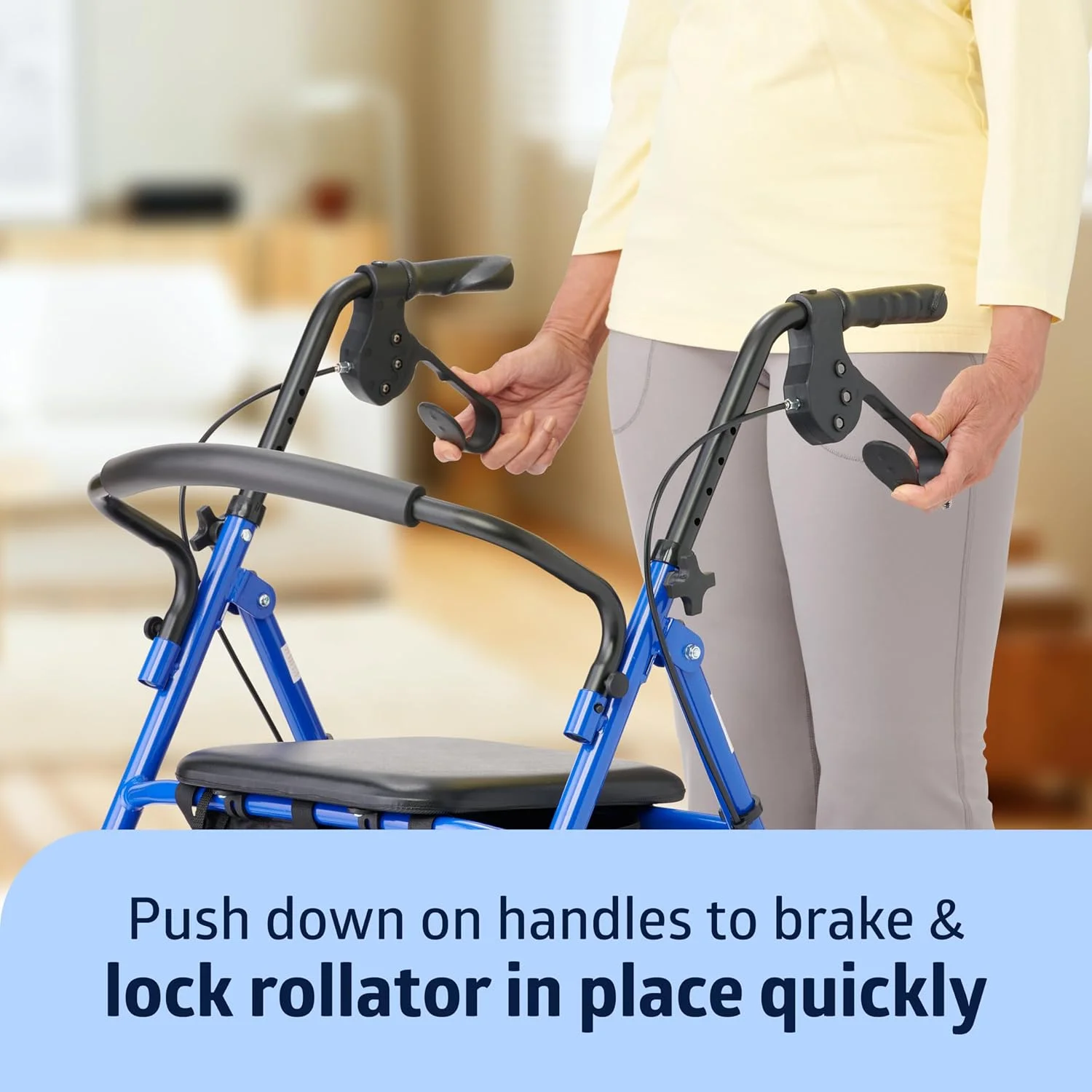 واکر رولیتور فولادی مدلاین برای افراد دارای اختلال حرکتی، آبی، ظرفیت وزنی 158 کیلوگرم، چرخهای 8 اینچی، تاشو، دستههای قابل تنظیم، واکر چرخدار برای سالمندان واکر رولیتور فولادی مدلاین برای افراد دارای اختلال حرکتی، آبی، ظرفیت وزنی 158 کیلوگرم، چرخهای 8 اینچی، تاشو، دستههای قابل تنظیم، واکر چرخدار برای سالمندان