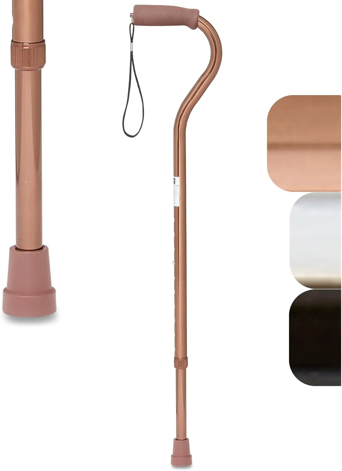 عصای پیاده روی آلومینیومی Medline، قابل تنظیم از 29 تا 38 اینچ و تحمل وزن تا 300 پوند - وسیله کمکی حرکتی برای حفظ تعادل سالمندان و بزرگسالان