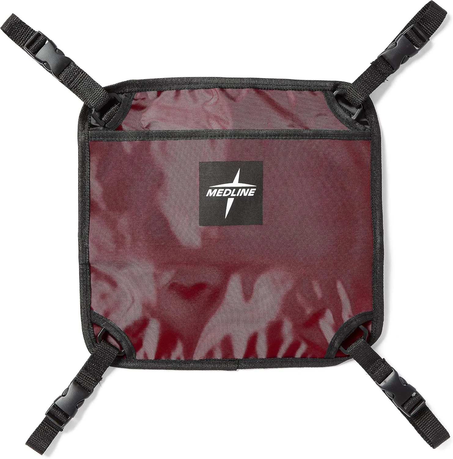 کیف جلویی Medline برای واکرهای رولیتور، کیف لوازم جانبی قابل تنظیم به راحتی به اکثر واکرها و رولیتورها متصل می شود، قرمز