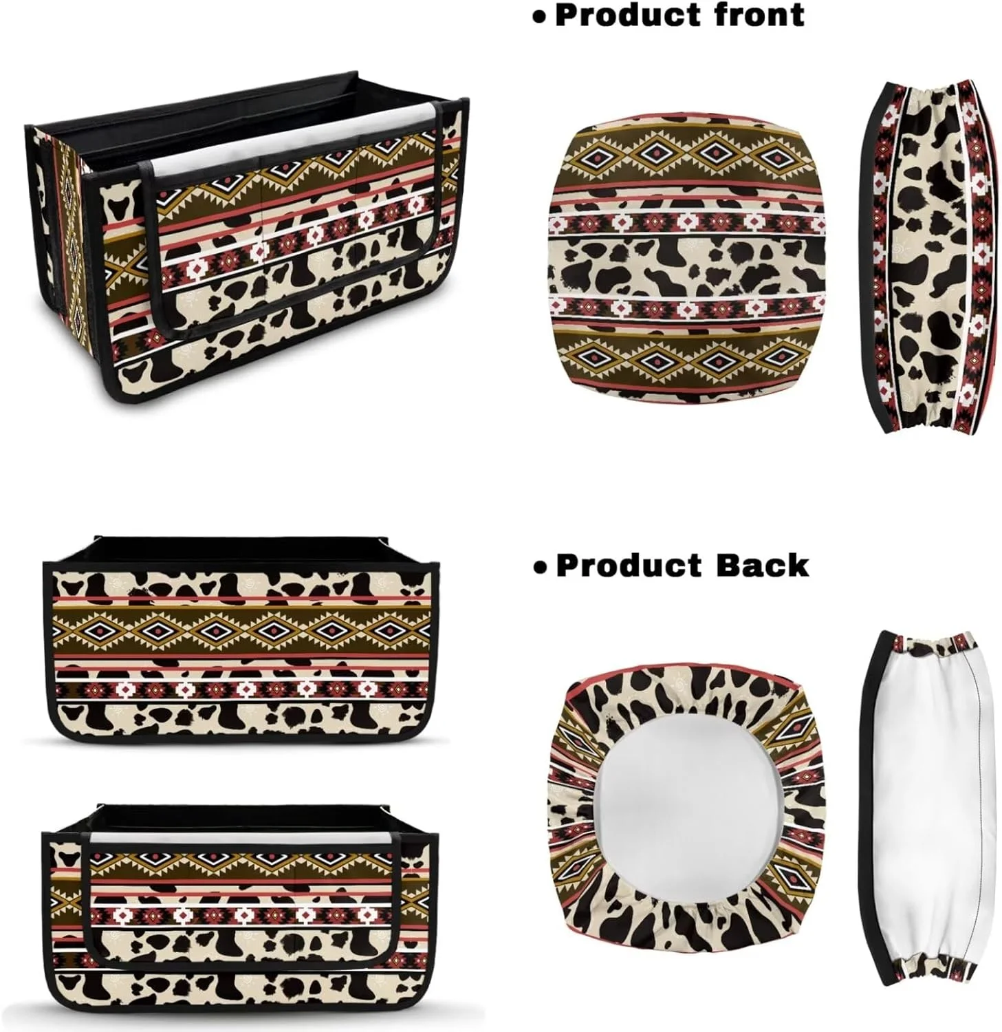 لوازم جانبی رولیتور 3 تکه LVEWYB با طرح گاوی قبیله ای آزتک برای سالمندان، سبد و روکش های رولیتور واکر زیبا برای سالمندان، ست روکش میله غلتکی برای سبد واکر بانوان و روکش صندلی و روکش پشتی