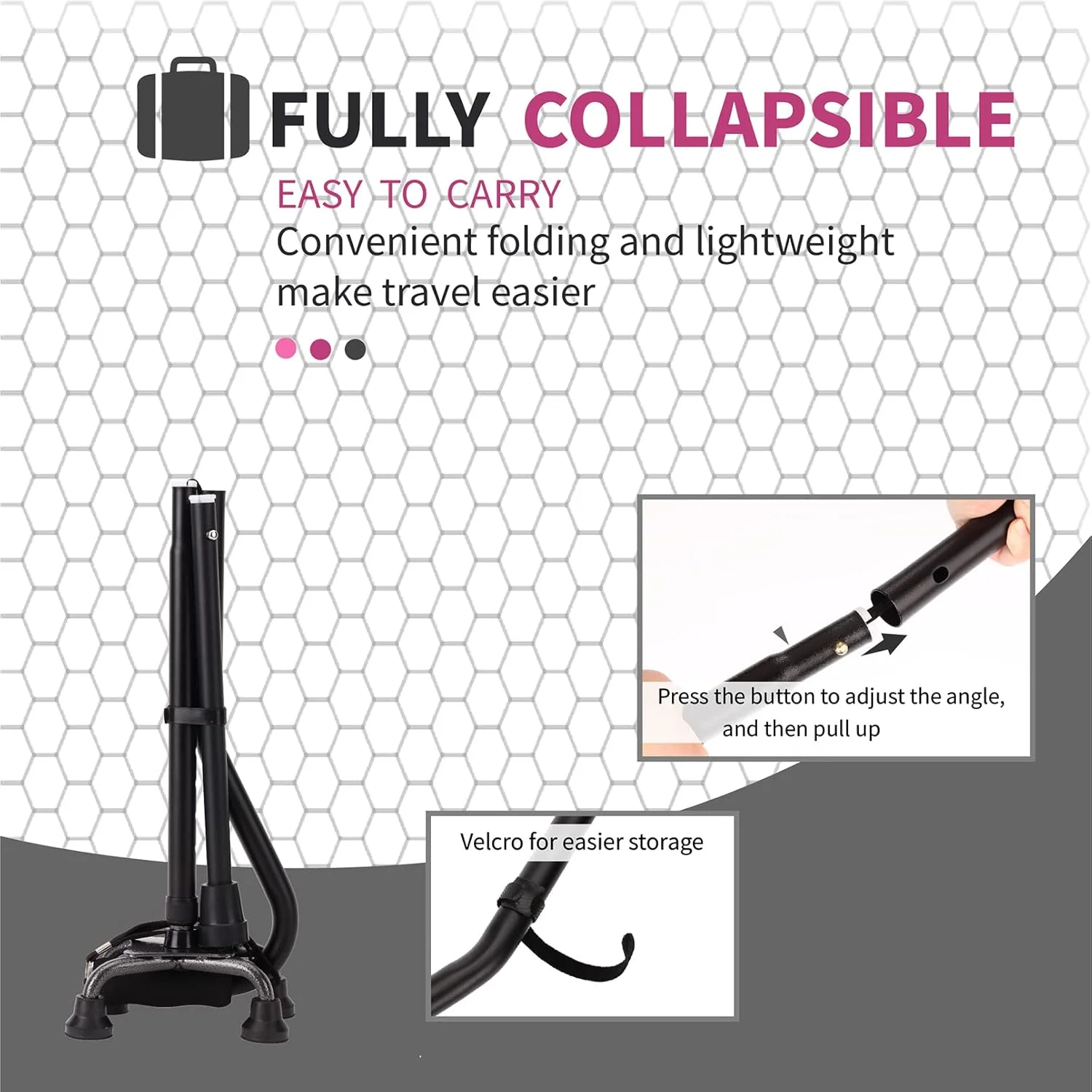 عصای پیاده روی 3 در 1 LIXIANG - عصاهای پیاده روی سبک وزن قابل تنظیم از 29 تا 37 اینچ، کمک تعادلی حرکتی برای مردان و زنان عصای پیاده روی 3 در 1 LIXIANG - عصاهای پیاده روی سبک وزن قابل تنظیم از 29 تا 37 اینچ، کمک تعادلی حرکتی برای مردان و زنان