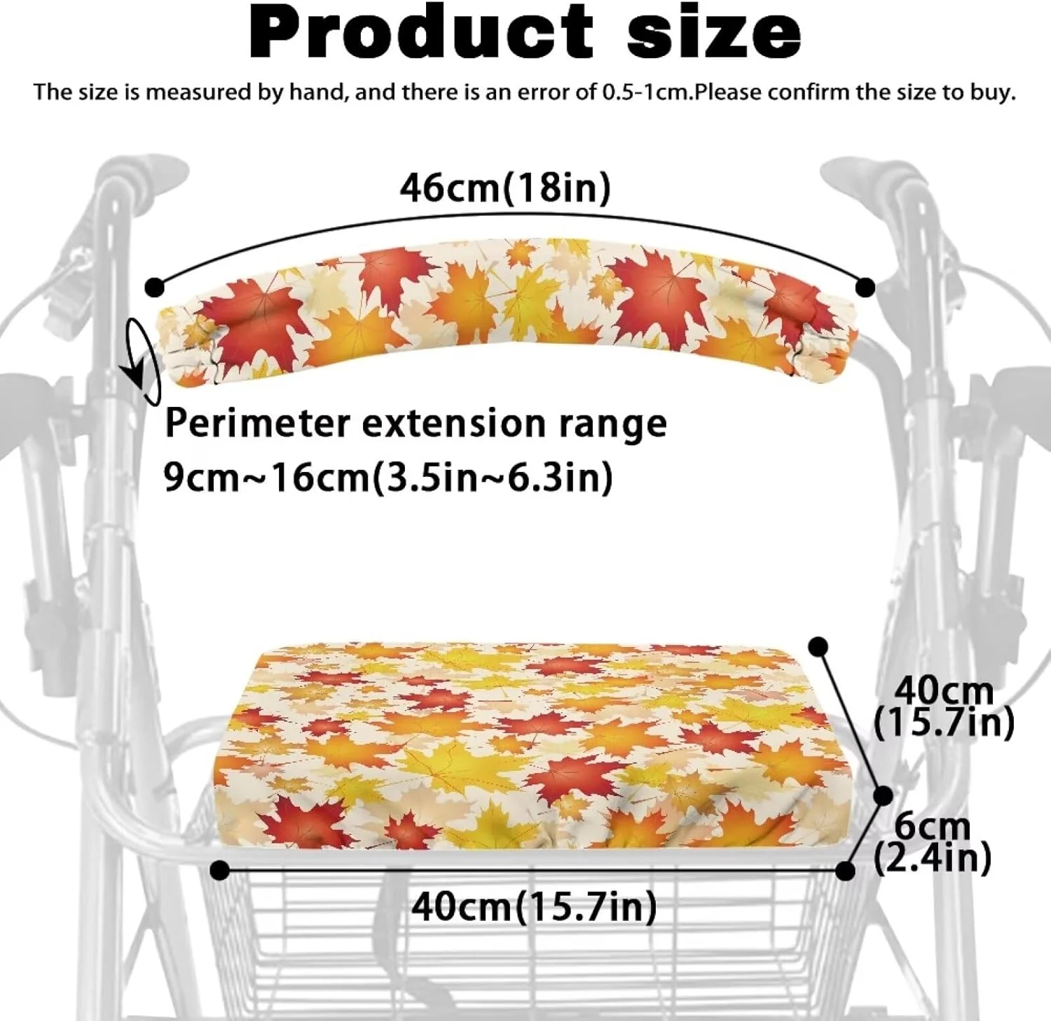 روکش صندلی واکر Luarisgur با طرح برگ های پاییزی، لوازم جانبی واکر مناسب سالمندان، روکش های یونیورسال صندلی و پشتی رولیتور واکر برای بانوان، تزئینات واکر مخصوص روز شکرگزاری روکش صندلی واکر Luarisgur با طرح برگ های پاییزی، لوازم جانبی واکر مناسب سالمندان، روکش های یونیورسال صندلی و پشتی رولیتور واکر برای بانوان، تزئینات واکر مخصوص روز شکرگزاری