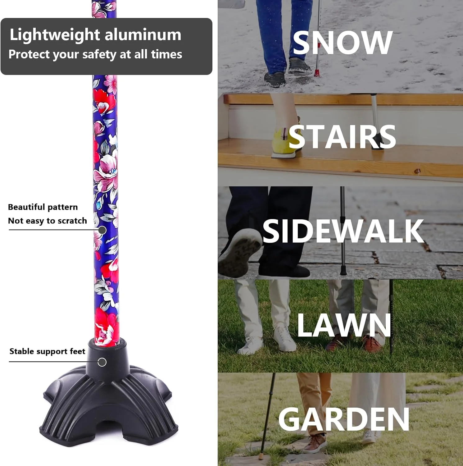 عصای پیاده روی LIXIANG برای زنان و مردان، عصای پیاده روی تاشو با دسته اسفنجی نرم، سبک وزن، مناسب برای آرتروز، سالمندان و معلولین عصای پیاده روی LIXIANG برای زنان و مردان، عصای پیاده روی تاشو با دسته اسفنجی نرم، سبک وزن، مناسب برای آرتروز، سالمندان و معلولین