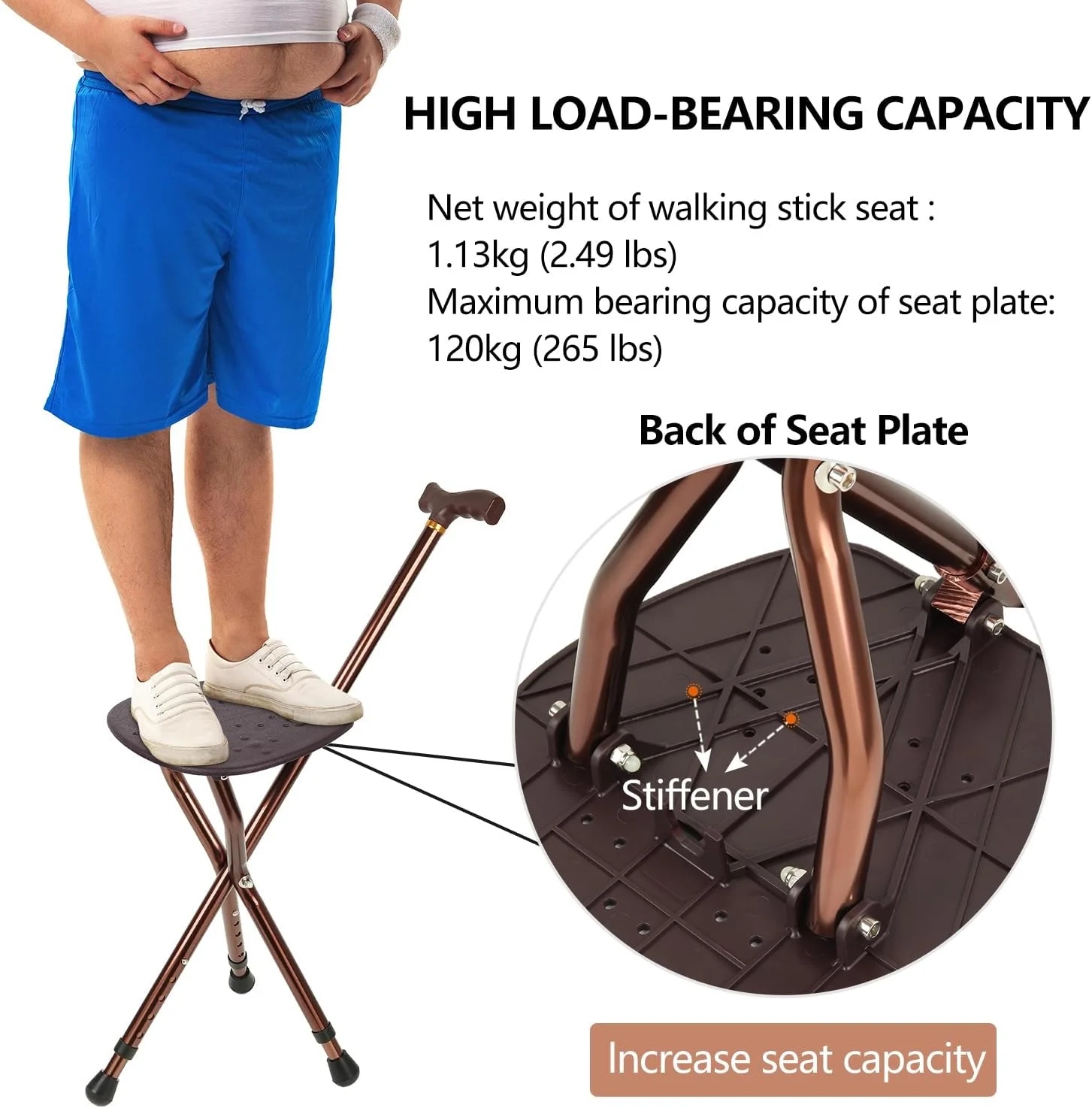 عصای پیاده روی صندلی دار LINGTHIN با ظرفیت 200 کیلوگرم، تخته صندلی بزرگ با قابلیت تنظیم ارتفاع، عصای پیاده روی تاشو با صندلی، عصا و چهارپایه دو منظوره برای مردان مسن، افراد معلول و نقاهت. عصای پیاده روی صندلی دار LINGTHIN با ظرفیت 200 کیلوگرم، تخته صندلی بزرگ با قابلیت تنظیم ارتفاع، عصای پیاده روی تاشو با صندلی، عصا و چهارپایه دو منظوره برای مردان مسن، افراد معلول و نقاهت.