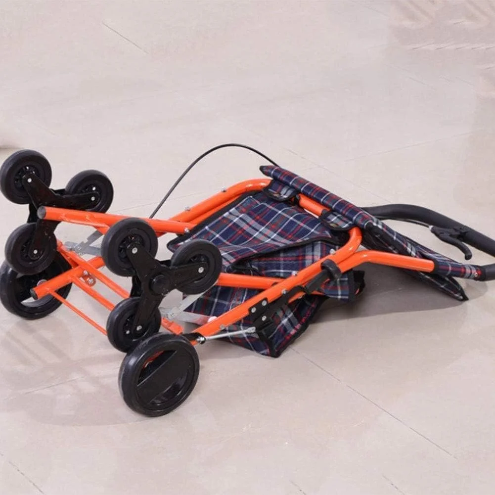 واکر رولیتی سبک وزن، واکر قابل حمل با صندلی، تکیه گاه پیاده روی، چرخ دستی با کیف، سبد خرید، کالسکه اسکوتر تاشو، سیستم ترمز دوبل 4 چرخ