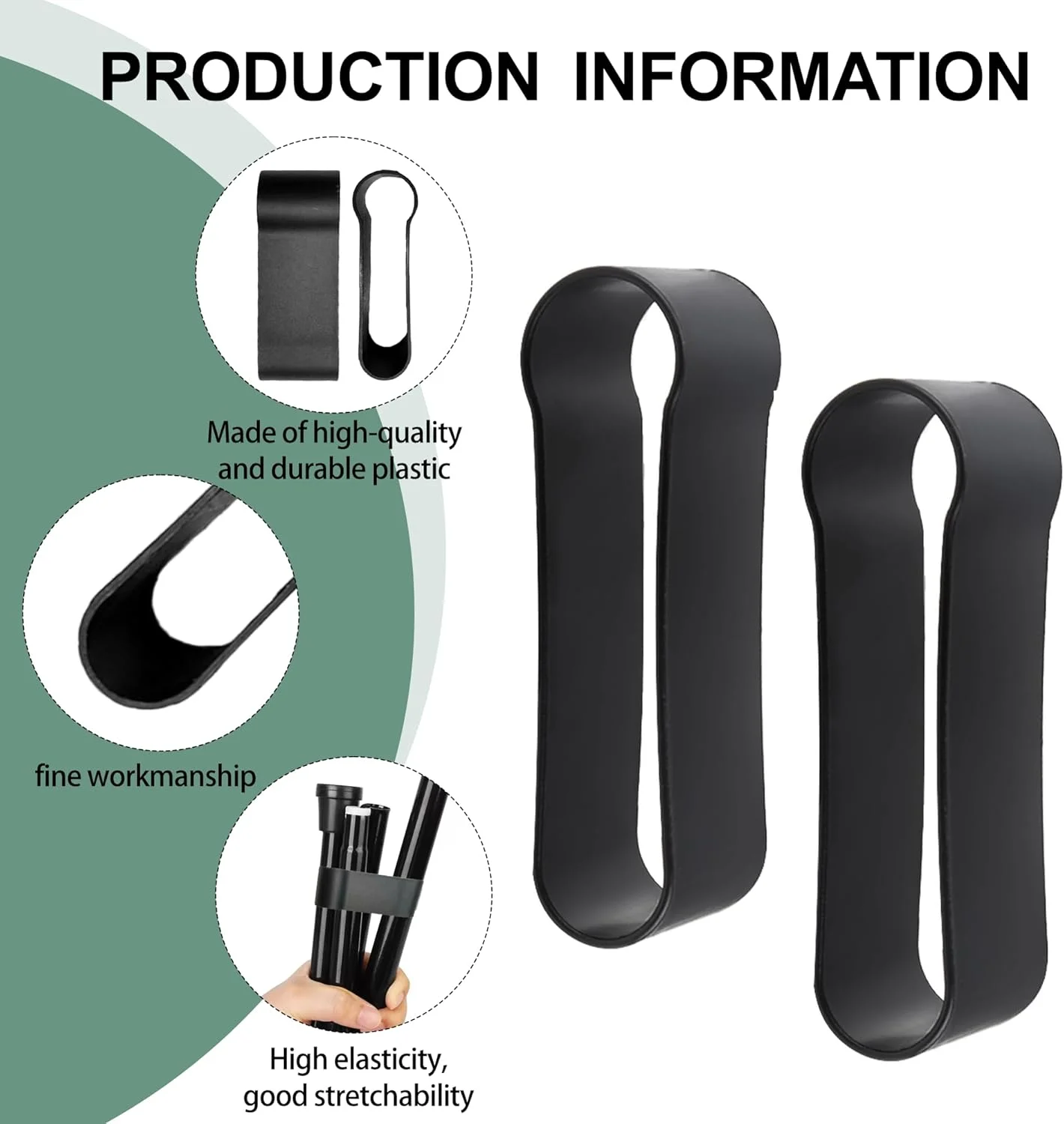 نگهدارنده عصا پیاده روی 2 عددی، بادوام، سبک وزن، پلاستیکی، قابل استفاده مجدد، نصب و برداشتن آسان، لوازم جانبی عصا برای عصاهای تاشو، باتوم های کوهنوردی، عصا، عصاهای فلزی و پلاستیکی (مشکی)