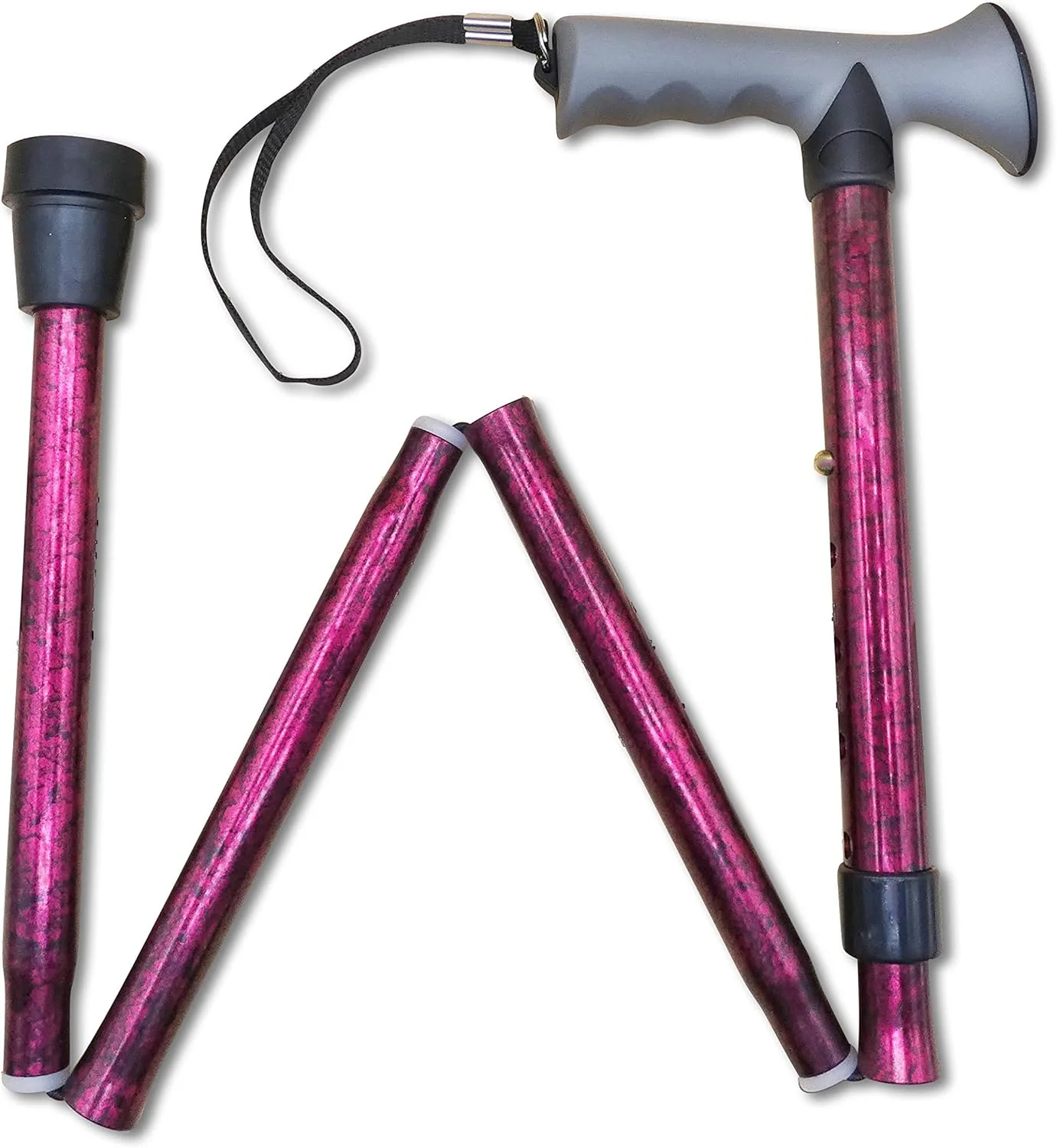 عصای پیاده روی لایف هلث کر با دسته ژله ای راحت برای آرتروز، برای سالمندان و معلولین، تاشو با ارتفاع قابل تنظیم، مشکی ساده، مناسب دست راست یا چپ، با نوک لاستیکی ضد لغزش، بند مچی، سبک وزن عصای پیاده روی لایف هلث کر با دسته ژله ای راحت برای آرتروز، برای سالمندان و معلولین، تاشو با ارتفاع قابل تنظیم، مشکی ساده، مناسب دست راست یا چپ، با نوک لاستیکی ضد لغزش، بند مچی، سبک وزن