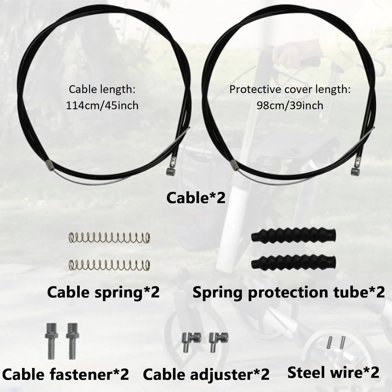 مجموعه 12 عددی کابل ترمز جایگزین KOOLEVER برای اسکوتر واکر و دوچرخه، کابل ترمز یونیورسال 45 اینچی، ایده آل برای اکثر رولیتورها، لوازم جانبی ضروری رولیتور برای افزایش تحرک و ایمنی