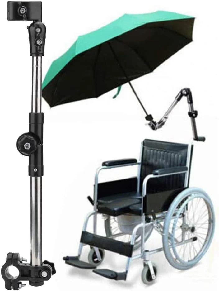 نگهدارنده چتر قابل تنظیم KSZJSD برای فضای باز، اتصال دهنده چتر، برای ویلچر، واکر، رولیتور، دوچرخه، کالسکه، لوازم جانبی ویلچر