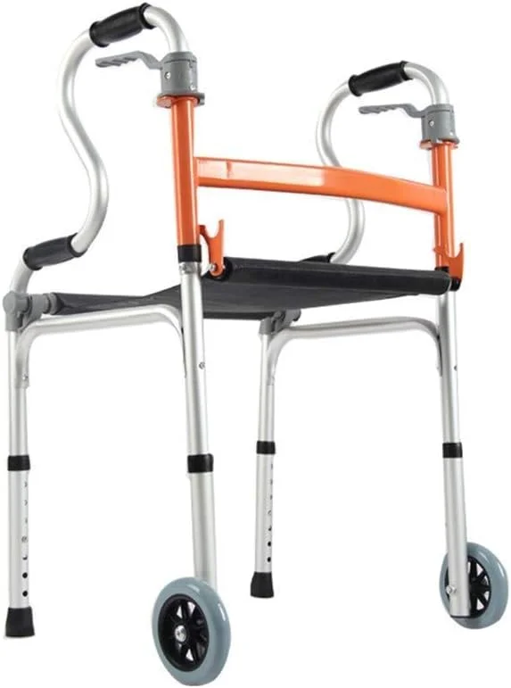 واکر رولیتور ZAIHW با صندلی و ترمز فشاری، ارتفاع قابل تنظیم، مناسب برای بزرگسالان، سالمندان و افراد دارای معلولیت با قد کوتاه، متوسط و بلند (رنگ: B)