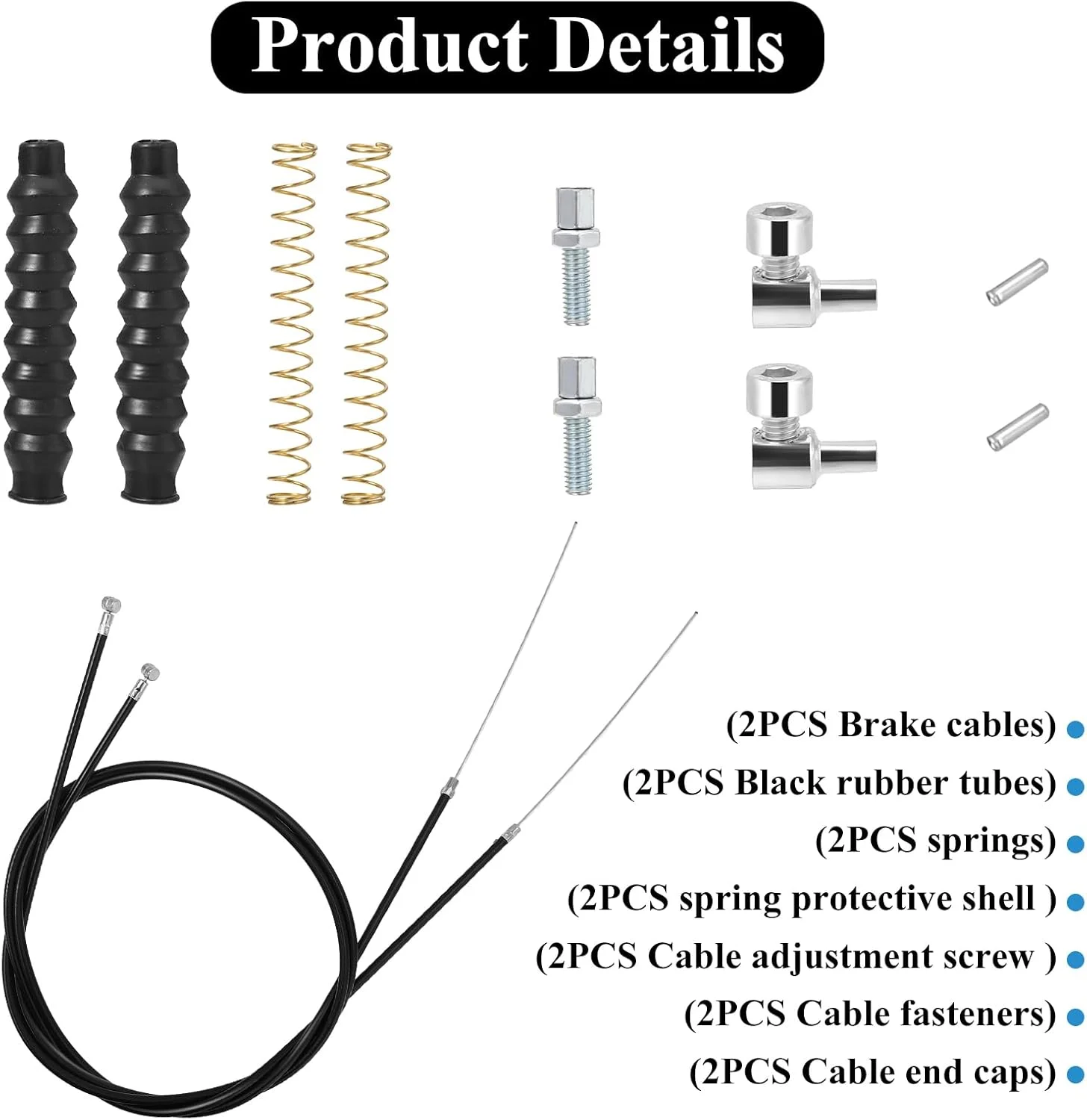 کابل ترمز رولیتور KALIONE، بسته 2 عددی، قطعات جایگزین کابل ترمز، کابل ترمز 41 اینچی، قطعات واکر رولیتور، کابل ترمز برای ویلچر تاشو رولیتور، قطعات واکر درایو کابل جهانی (14 عدد 1 جفت)