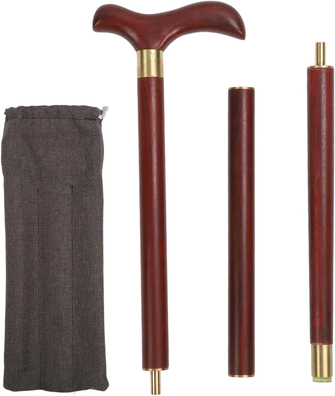 عصای پیاده روی KAILANDUO برای مردان و زنان، عصای پیاده روی بادوام و پایدار با پد پا آکسفورد، مناسب سالمندان با طراحی ارگونومیک و 3 قسمتی