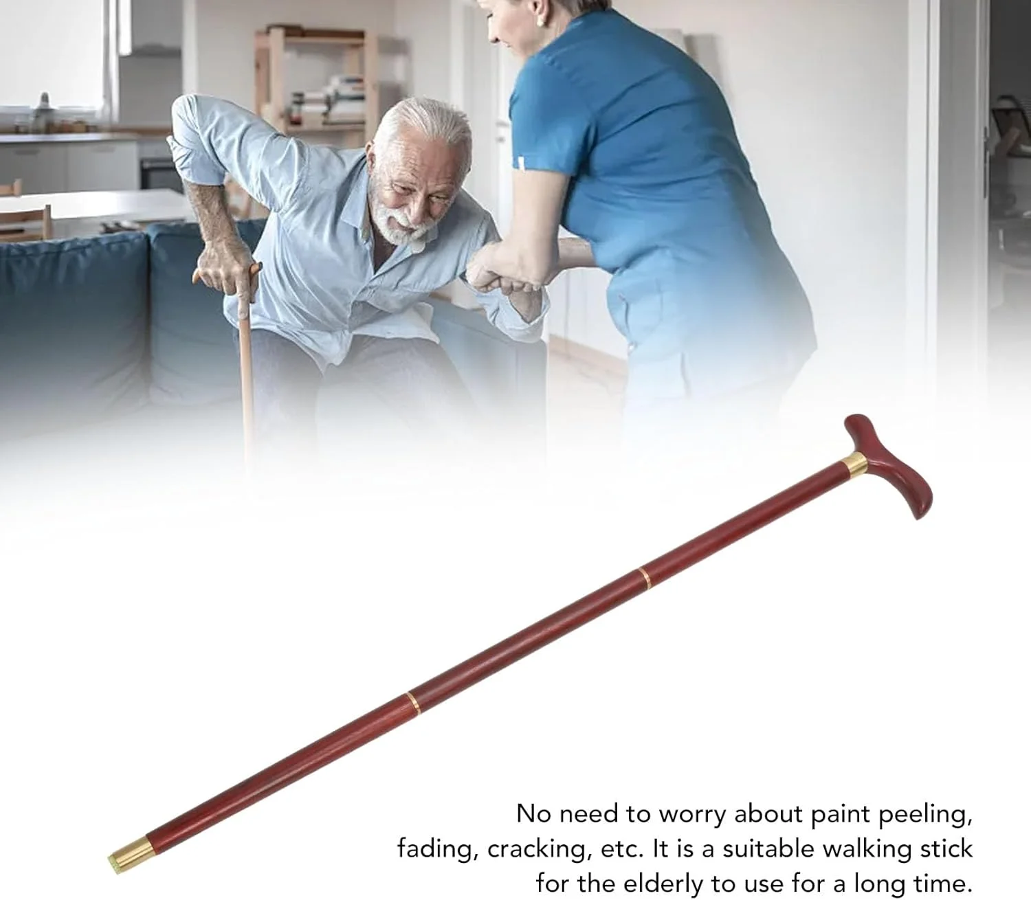 عصای پیاده روی KAILANDUO برای مردان و زنان، عصای پیاده روی بادوام و پایدار با پد پا آکسفورد، مناسب سالمندان با طراحی ارگونومیک و 3 قسمتی