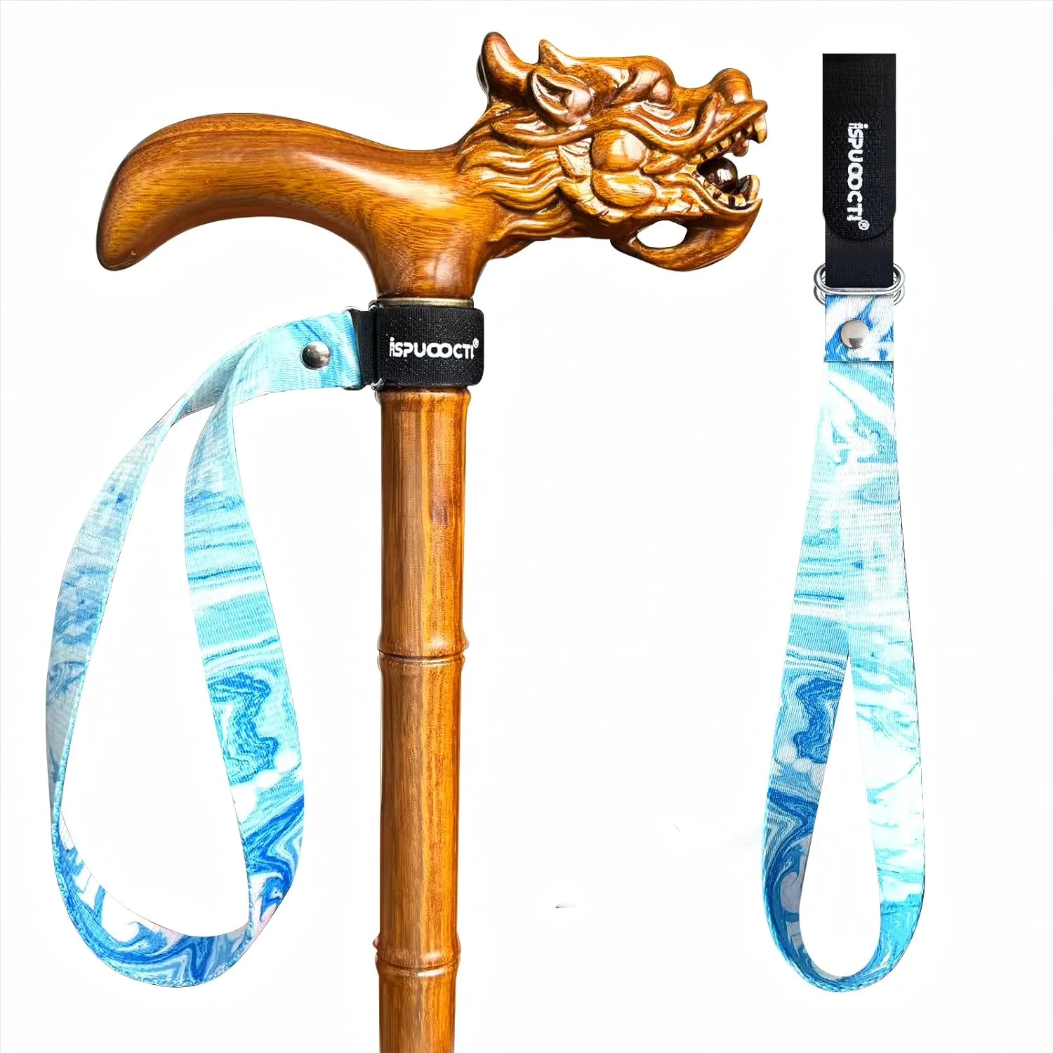 بند مچی عصا ispuoocti بسته 2 عددی، بند مچی قابل تنظیم جهانی برای عصا و چوب های کوهنوردی، لوازم جانبی چوب پیاده روی ضد لغزش و تنفسی برای سالمندان/پیاده روی برای استفاده راحت در تمام طول روز