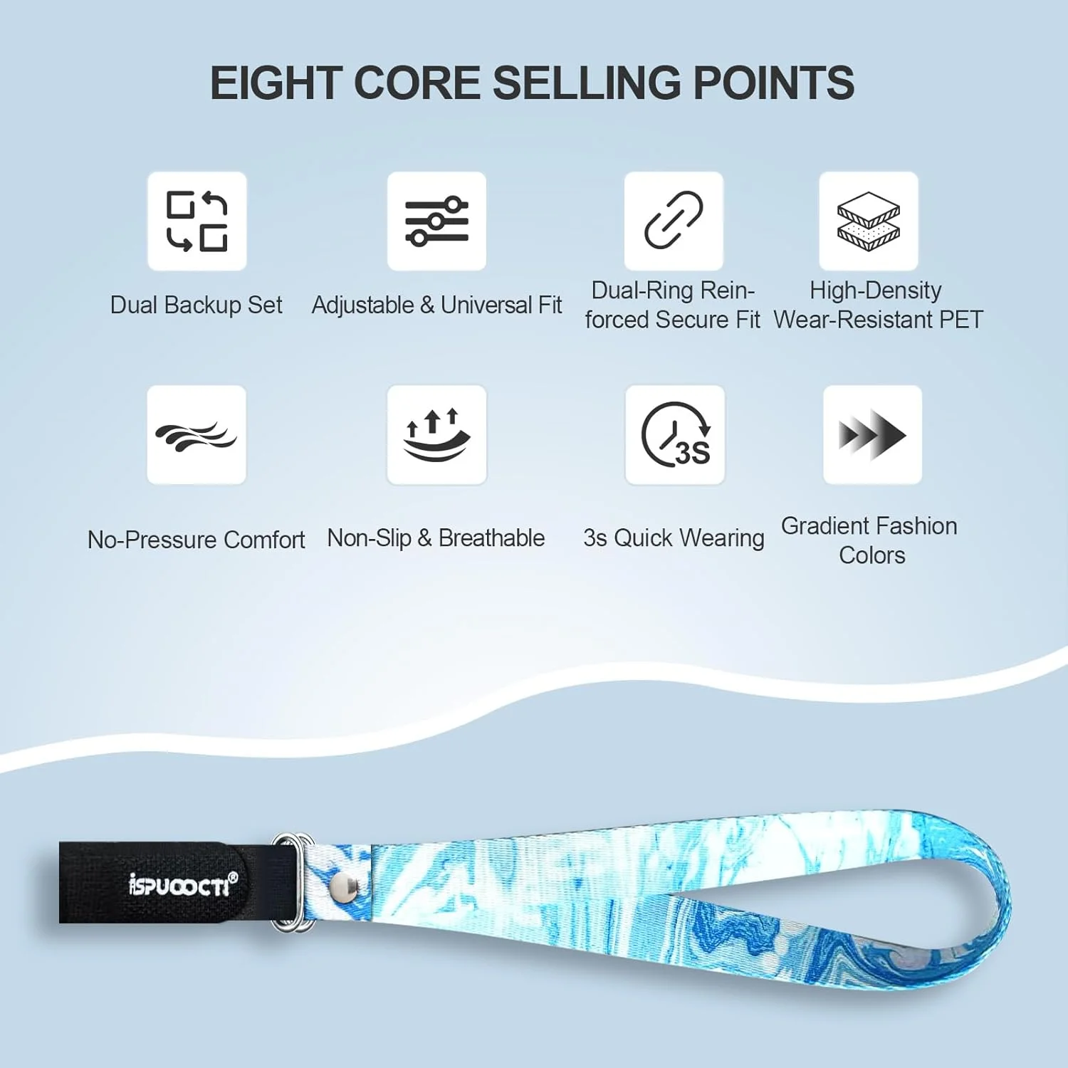 بند مچی عصا ispuoocti بسته 2 عددی، بند مچی قابل تنظیم جهانی برای عصا و چوب های کوهنوردی، لوازم جانبی چوب پیاده روی ضد لغزش و تنفسی برای سالمندان/پیاده روی برای استفاده راحت در تمام طول روز