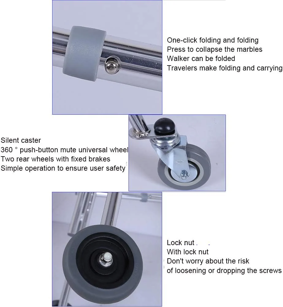 وسایل کمک توانبخشی اندام تحتانی کودک jjff با چرخ صندلی، واکر چرخدار تاشو کودکان با ارتفاع قابل تنظیم، واکر سبک وزن آموزش اندام تحتانی کودک نوپا
