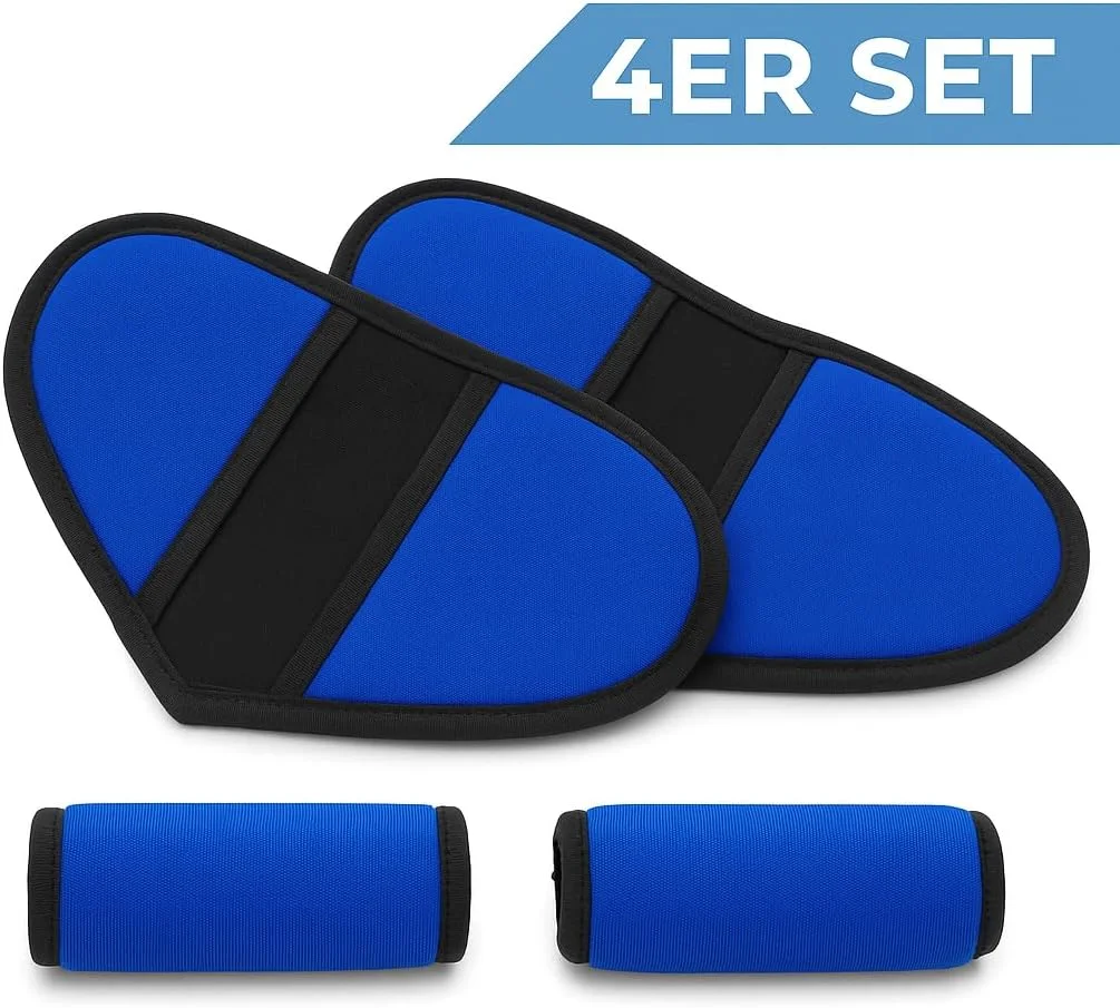 پدهای زیر بغل عصا آیسهاف - عصای زیر بغل کمک حرکتی - پد لوازم جانبی عصا در برابر فشار اصطکاک - بافر بالشتکی برای آرنج، بازو، پدهای عصای بازوی بالایی (آبی، مجموعه 4 عددی)