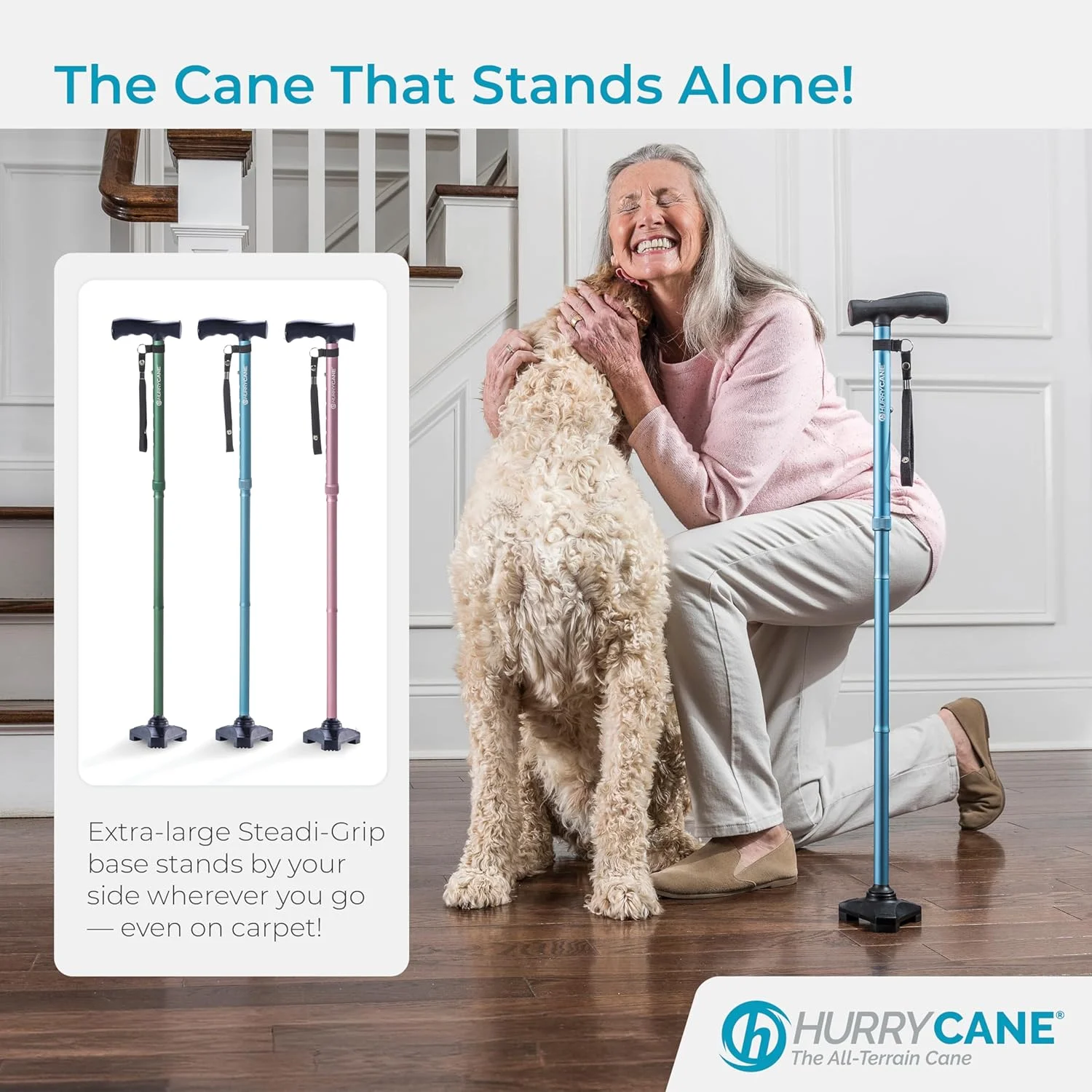 عصای تاشو مدل Freedom Edition HCANE-PB-C2 با دسته T، آبی پاستلی عصای تاشو مدل Freedom Edition HCANE-PB-C2 با دسته T، آبی پاستلی