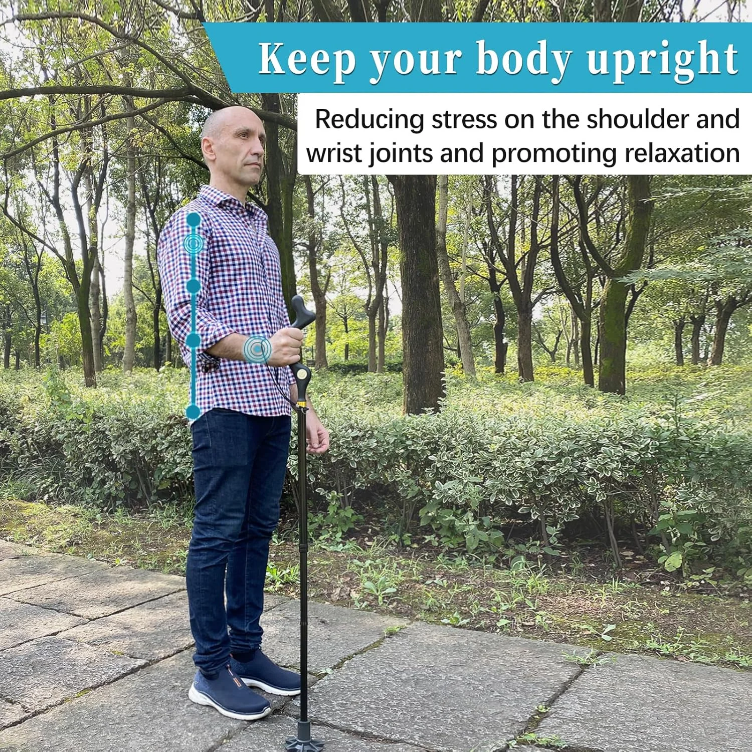 عصای تاشو هونمیدو برای پیاده روی، مناسب سالمندان زن و مرد برای حفظ تعادل، عصای تاشو خودایستا، عصای پیاده روی آلیاژی سبک وزن و ضد لغزش با قابلیت تنظیم ارتفاع، تاشو برای کمک به تحرک در سفر عصای تاشو هونمیدو برای پیاده روی، مناسب سالمندان زن و مرد برای حفظ تعادل، عصای تاشو خودایستا، عصای پیاده روی آلیاژی سبک وزن و ضد لغزش با قابلیت تنظیم ارتفاع، تاشو برای کمک به تحرک در سفر