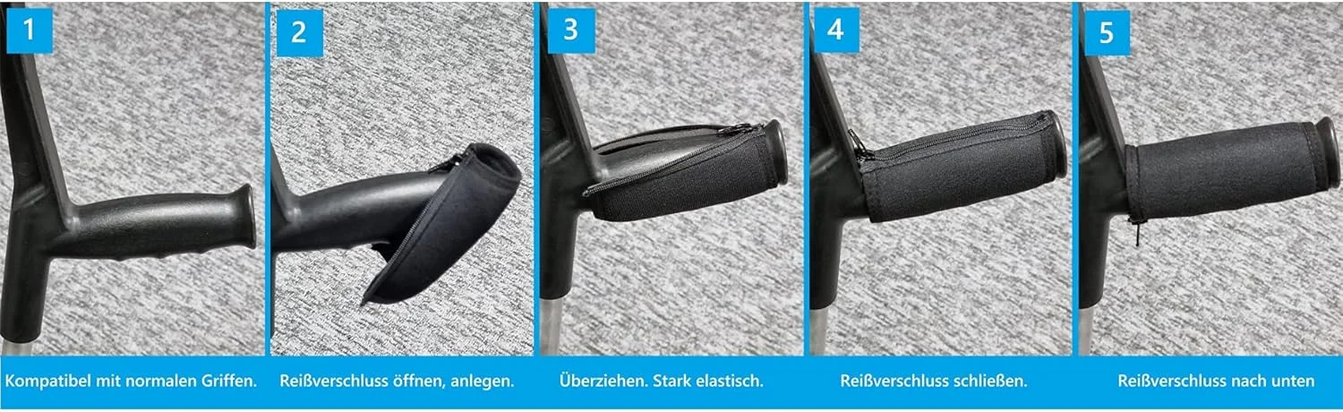 پدهای زیر بغل عصا آیسهاف - عصای زیر بغل کمک حرکتی - پد لوازم جانبی عصا در برابر فشار اصطکاک - بافر بالشتکی برای آرنج، بازو، پدهای عصای بازوی بالایی (آبی، مجموعه 4 عددی)