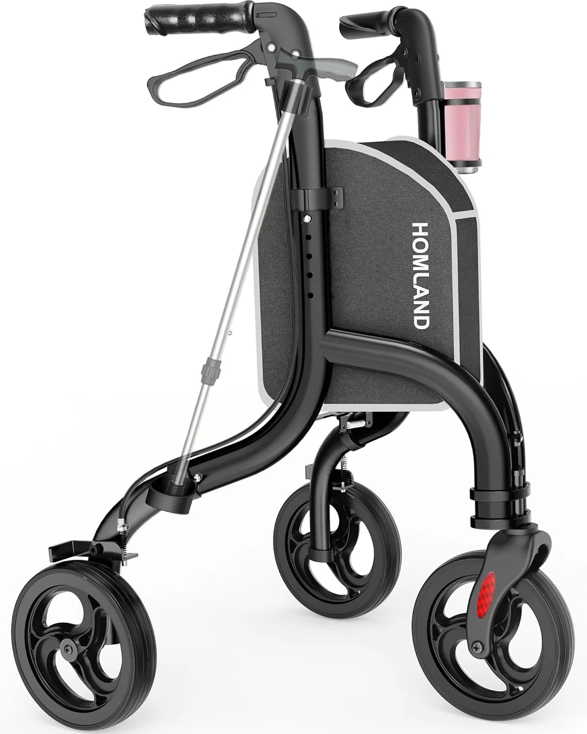 واکر سه چرخ سالمندان هوملند، رولیتور چرخ دار تاشو با نگهدارنده عصا و لیوان، واکر چرخ دار سه چرخ سبک وزن با قابلیت تنظیم ارتفاع برای سالمندان واکر سه چرخ سالمندان هوملند، رولیتور چرخ دار تاشو با نگهدارنده عصا و لیوان، واکر چرخ دار سه چرخ سبک وزن با قابلیت تنظیم ارتفاع برای سالمندان