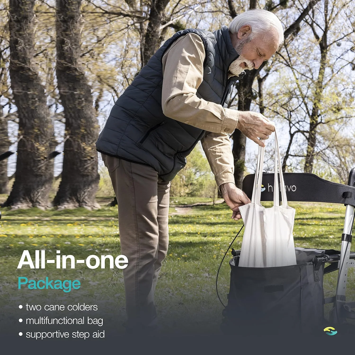 رولیتور تاشو Helavo با صندلی - واکر چرخدار آلومینیومی سبک وزن برای سالمندان و بزرگسالان رولیتور تاشو Helavo با صندلی - واکر چرخدار آلومینیومی سبک وزن برای سالمندان و بزرگسالان