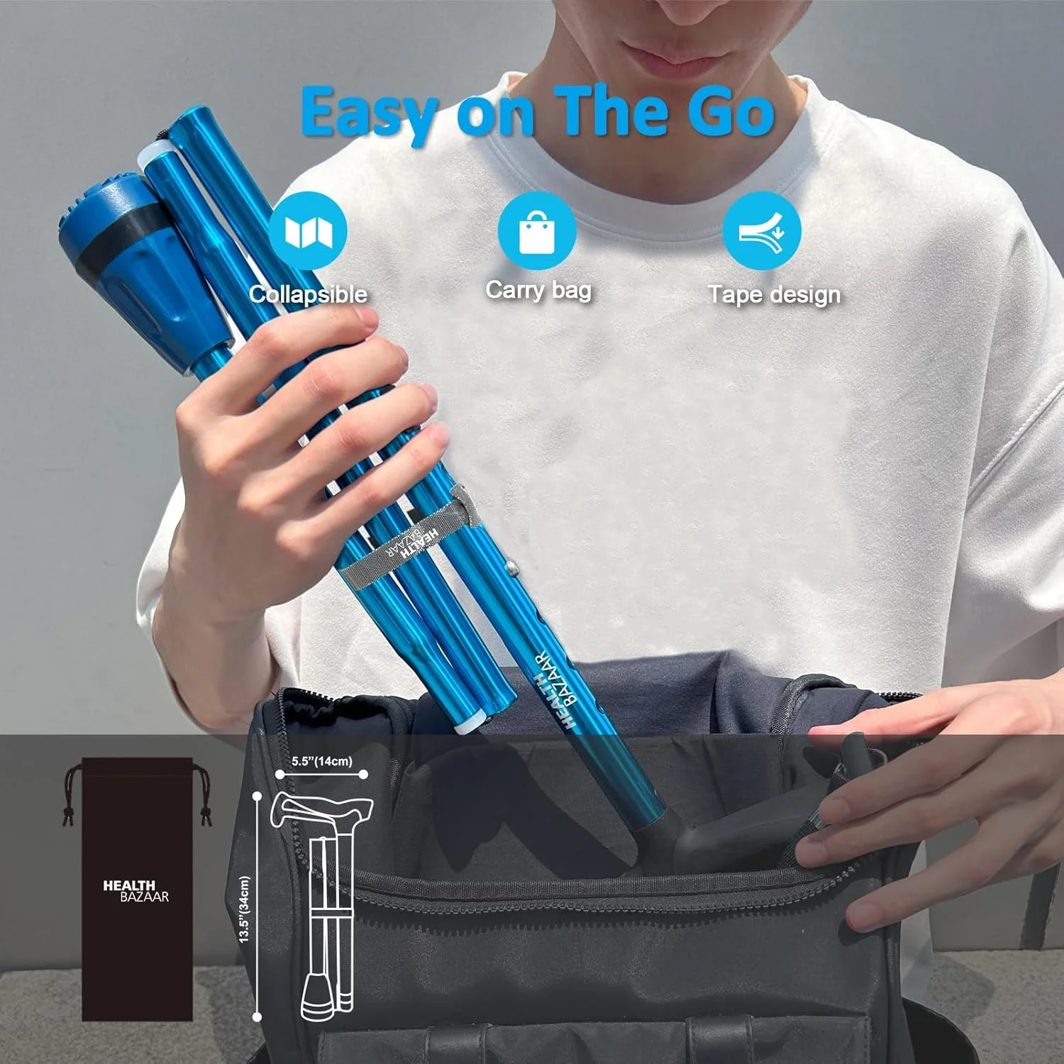 عصای پیاده روی آل گلنده هلث بازار، عصای تاشو برای مردان و زنان، نوک عصای بالشتک هوا، عصای تاشو با دسته های راحت و ضربه گیر عصای پیاده روی آل گلنده هلث بازار، عصای تاشو برای مردان و زنان، نوک عصای بالشتک هوا، عصای تاشو با دسته های راحت و ضربه گیر