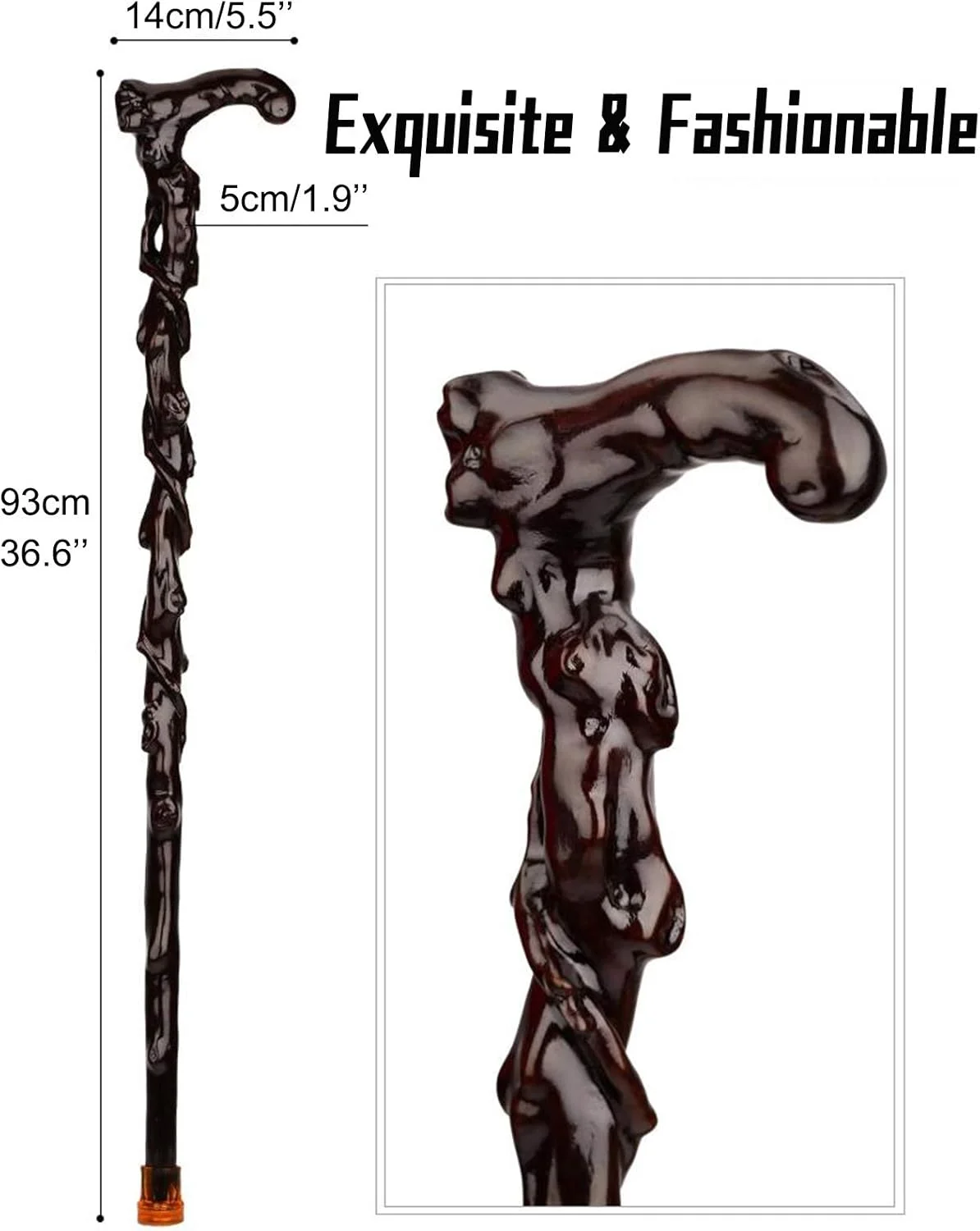 عصای چوبی منبت کاری شده باهو، عصای چوبی دست ساز برای مردان و زنان، عصای پیاده روی شیک با دسته راحت، عصای رترو، عصای پیاده روی با منبت کاری نفیس به عنوان هدیه - قهوه ای عصای چوبی منبت کاری شده باهو، عصای چوبی دست ساز برای مردان و زنان، عصای پیاده روی شیک با دسته راحت، عصای رترو، عصای پیاده روی با منبت کاری نفیس به عنوان هدیه - قهوه ای