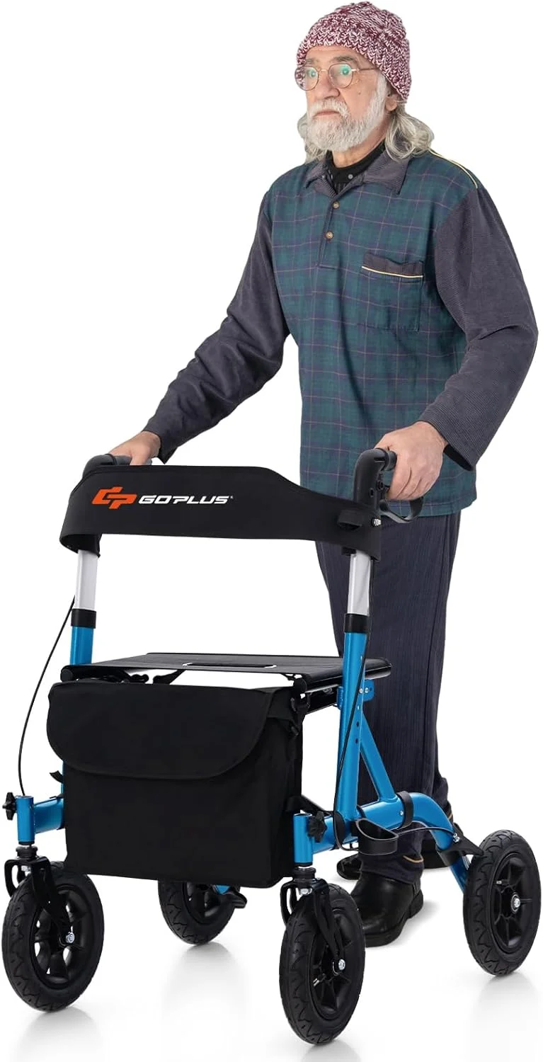 واکر رولیتور سالمندان Goplus با صندلی، واکر چرخدار تاشو با چرخ های بادی 9.5 اینچی مناسب تمام سطوح، تحمل وزن تا 158 کیلوگرم، واکر رولیتور سنگین وزن برای بزرگسالان واکر رولیتور سالمندان Goplus با صندلی، واکر چرخدار تاشو با چرخ های بادی 9.5 اینچی مناسب تمام سطوح، تحمل وزن تا 158 کیلوگرم، واکر رولیتور سنگین وزن برای بزرگسالان