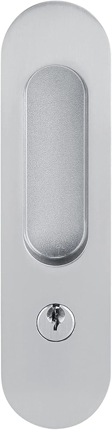 قفل درب چوبی GHQERTY، سخت افزار درب انبار با روکش آبکاری، دستگیره آلیاژ آلومینیوم ضد سرقت برای درب انبار (نقره ای برس خورده) قفل درب چوبی GHQERTY، سخت افزار درب انبار با روکش آبکاری، دستگیره آلیاژ آلومینیوم ضد سرقت برای درب انبار (نقره ای برس خورده)