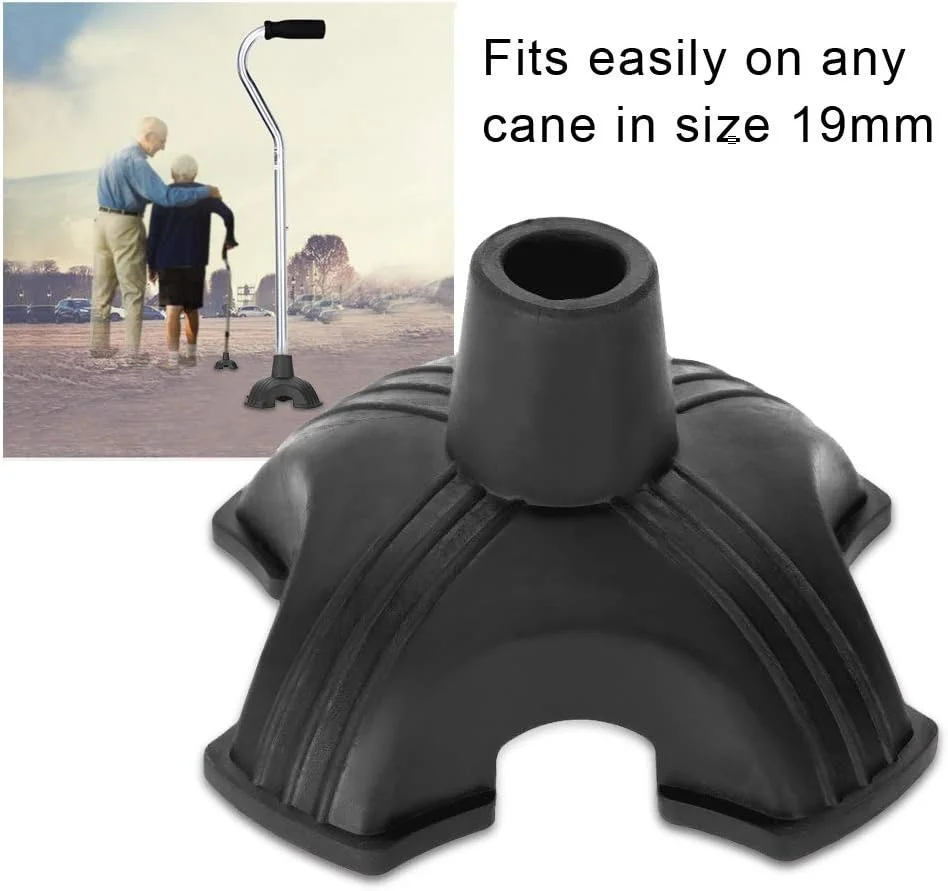 سر عصا GOTOTOP، پد لاستیکی جایگزین پایه 4.7 * 4.7 اینچ، عصای خودایستا با چهار پایه ضد لغزش برای عصای پیاده روی سر عصا GOTOTOP، پد لاستیکی جایگزین پایه 4.7 * 4.7 اینچ، عصای خودایستا با چهار پایه ضد لغزش برای عصای پیاده روی