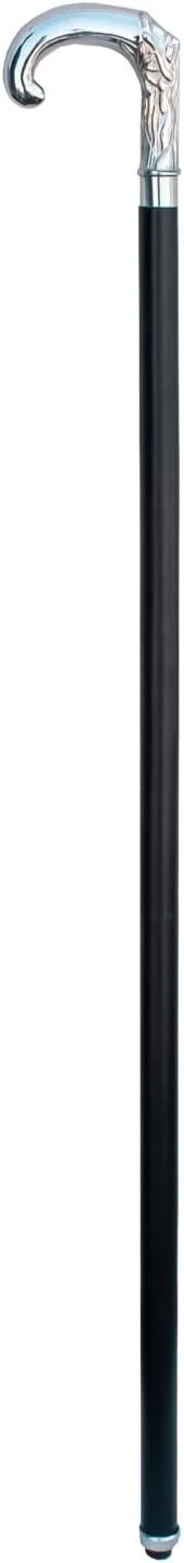 عصای پیاده روی عتیقه و قدیمی FYNJREX، عصای چوبی با دستگیره برنجی نقره ای، هدیه