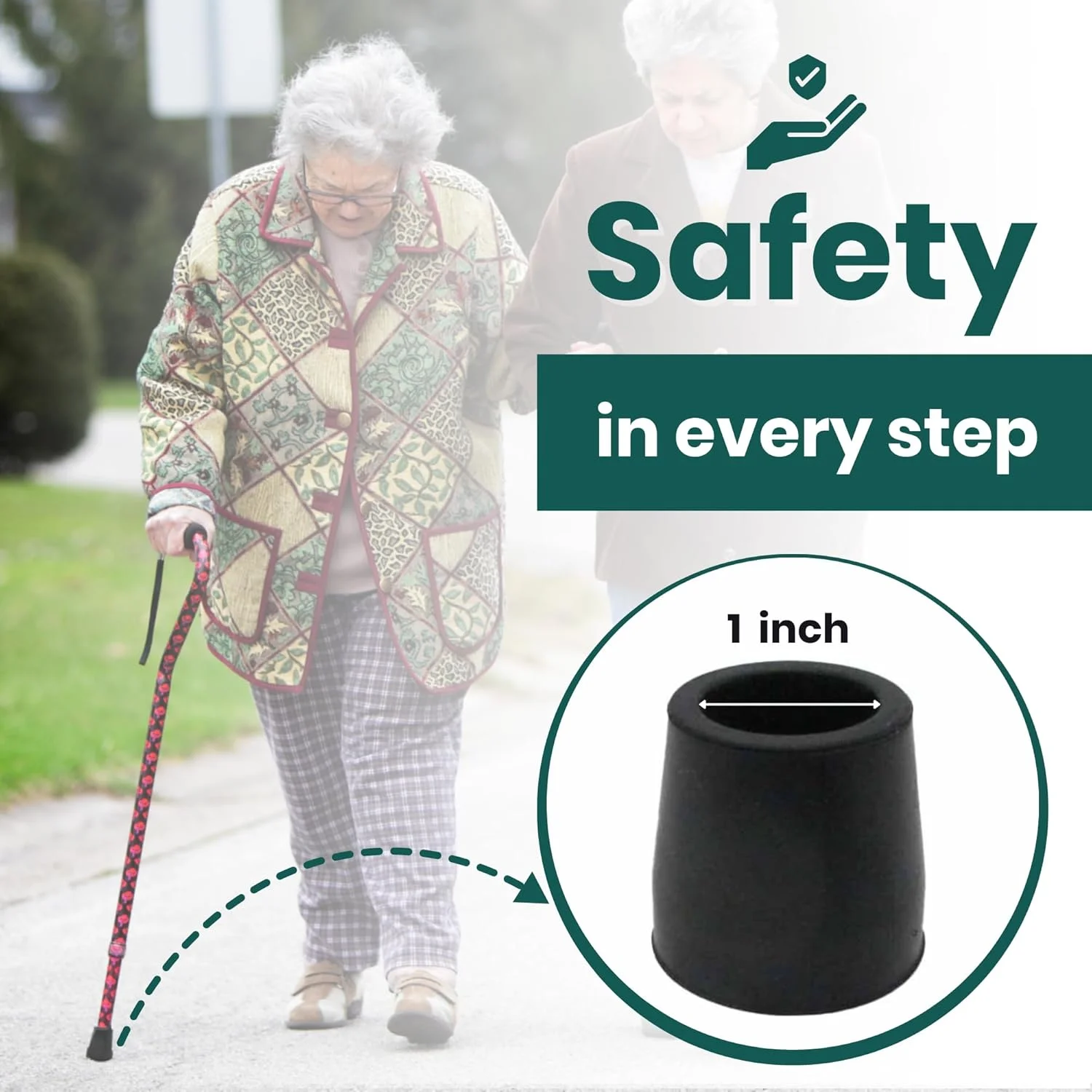 سر عصا Gadgetime USA - نوک های لاستیکی برای عصای کوهنوردی، عصای پیاده روی و عصای سالمندان - جایگزینی نوک عصا - نوک های لاستیکی مشکی برای پشتیبانی - بسته 4 عددی سر عصا Gadgetime USA - نوک های لاستیکی برای عصای کوهنوردی، عصای پیاده روی و عصای سالمندان - جایگزینی نوک عصا - نوک های لاستیکی مشکی برای پشتیبانی - بسته 4 عددی