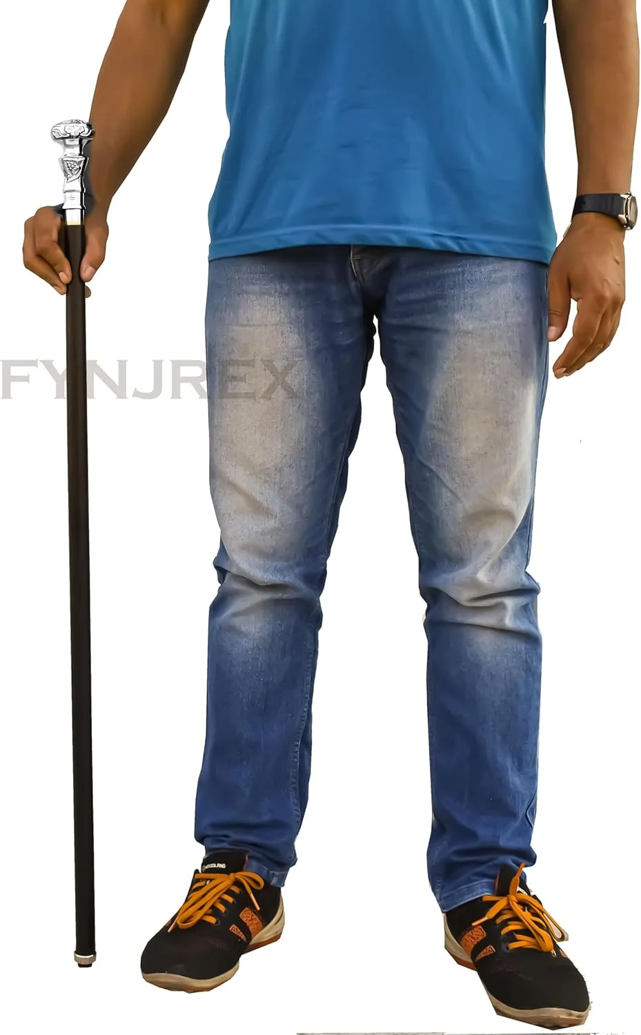 عصای پیاده روی قدیمی FYNJREX، عصای چوبی با دستگیره برنجی نقره ای، چوب سیاه - عصای ویکتوریایی - عصای فانتزی برای مردان و زنان - عصای لباس هالووین