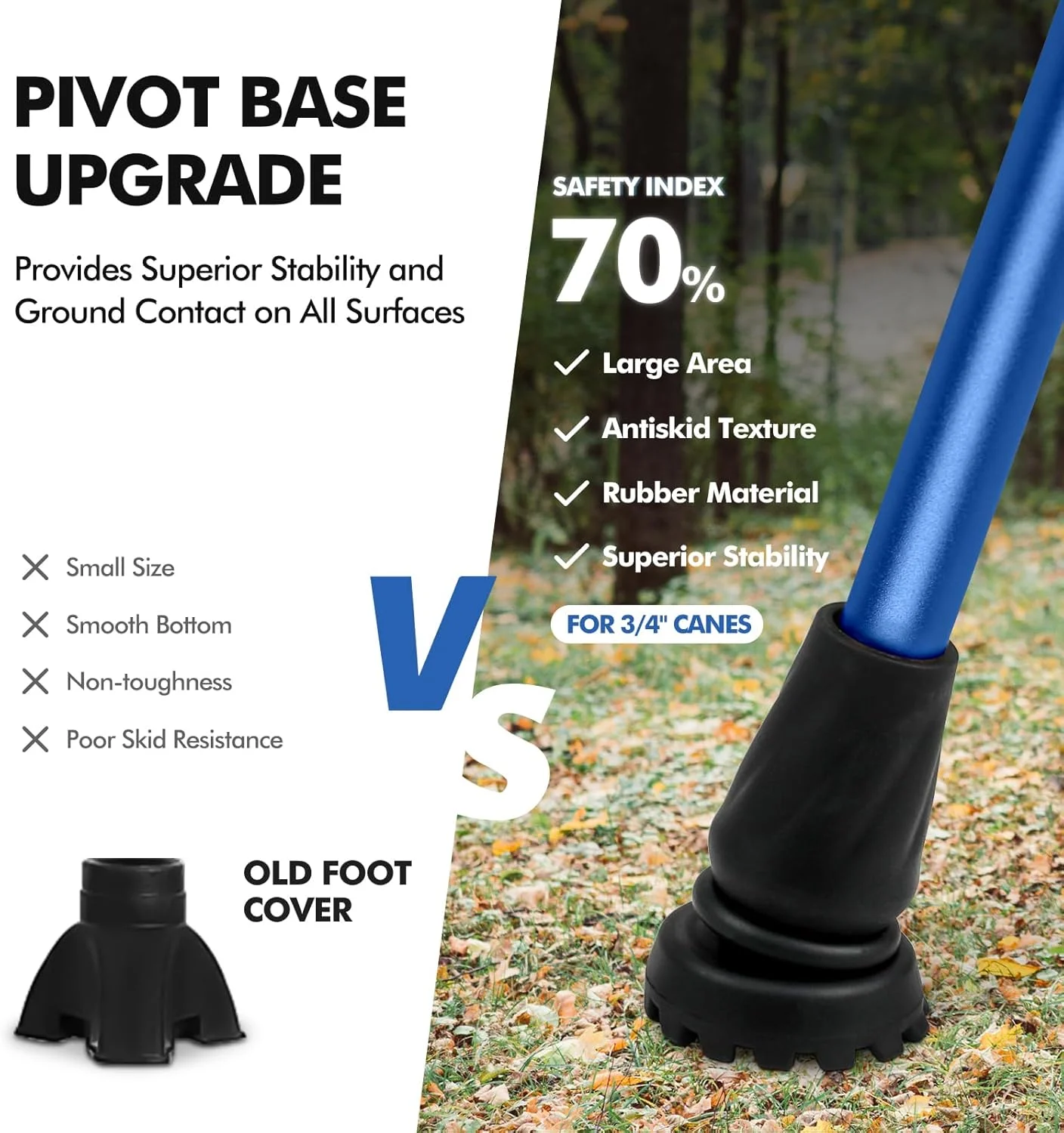 عصای پیاده روی GPTCAMP برای مردان و زنان، عصای تاشو سبک وزن با دسته نرم و بالشتکی