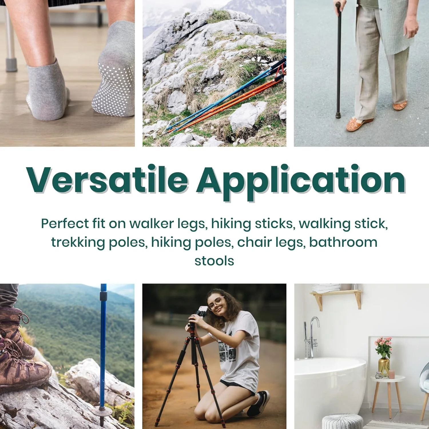 سر عصا Gadgetime USA - نوک های لاستیکی برای عصای کوهنوردی، عصای پیاده روی و عصای سالمندان - جایگزینی نوک عصا - نوک های لاستیکی مشکی برای پشتیبانی - بسته 4 عددی سر عصا Gadgetime USA - نوک های لاستیکی برای عصای کوهنوردی، عصای پیاده روی و عصای سالمندان - جایگزینی نوک عصا - نوک های لاستیکی مشکی برای پشتیبانی - بسته 4 عددی