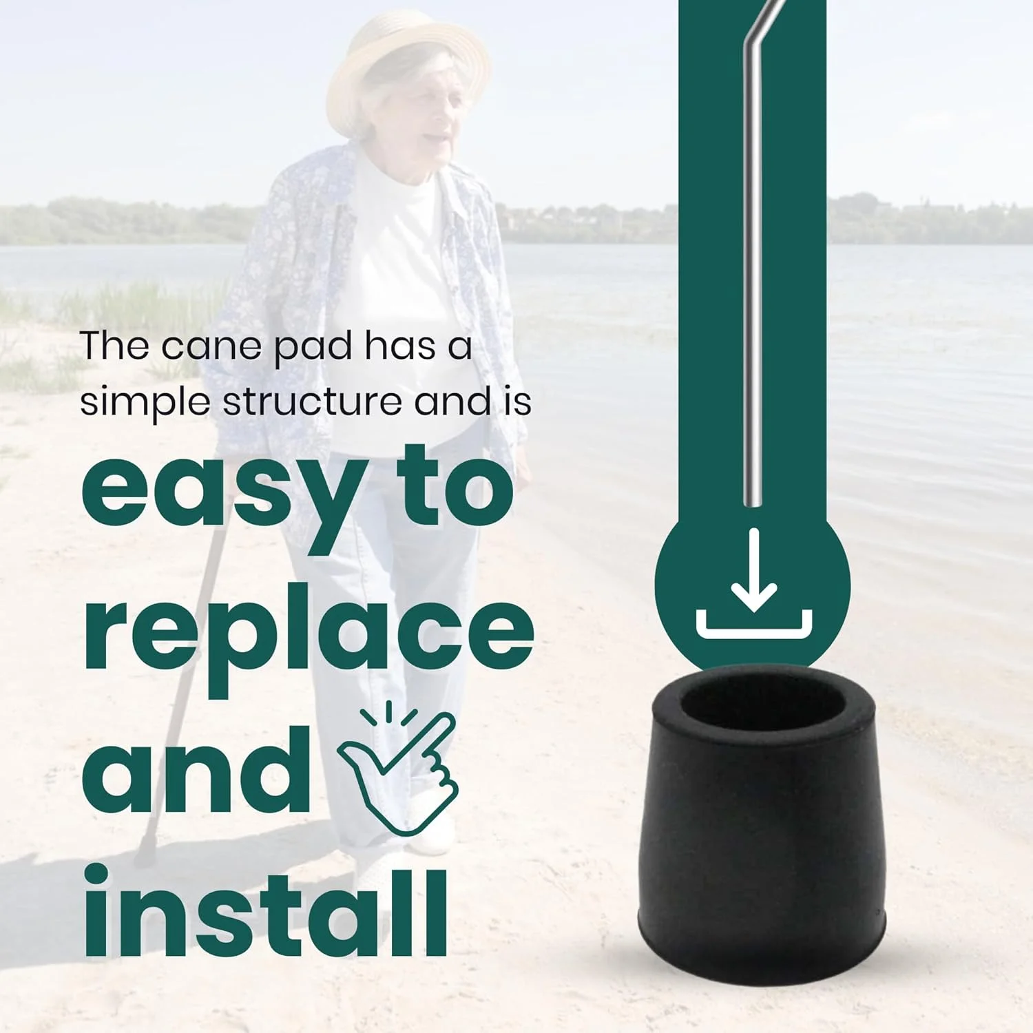 سر عصا Gadgetime USA - نوک های لاستیکی برای عصای کوهنوردی، عصای پیاده روی و عصای سالمندان - جایگزینی نوک عصا - نوک های لاستیکی مشکی برای پشتیبانی - بسته 4 عددی سر عصا Gadgetime USA - نوک های لاستیکی برای عصای کوهنوردی، عصای پیاده روی و عصای سالمندان - جایگزینی نوک عصا - نوک های لاستیکی مشکی برای پشتیبانی - بسته 4 عددی