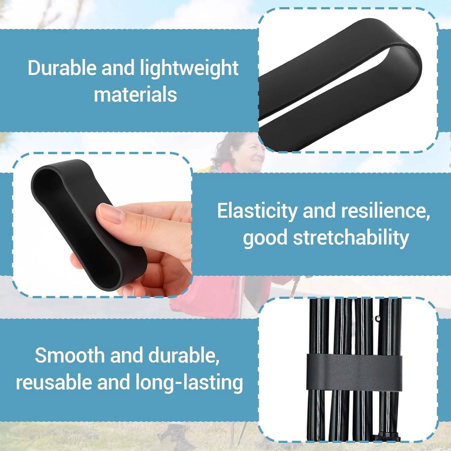 2 عدد نگهدارنده عصای تاشو، گیره پلاستیکی مشکی برای عصا و لوازم جانبی عصا 2 عدد نگهدارنده عصای تاشو، گیره پلاستیکی مشکی برای عصا و لوازم جانبی عصا