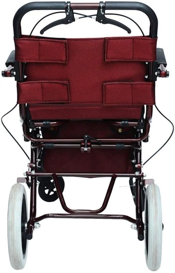 واکر تاشو قرمز، قاب پیاده‌روی رولیتور با ترمزهای قفل‌دار، صندلی، واکر سالمندان، اسکوتر دستی تفریحی برای سکته مغزی، سورپرایز کوچک