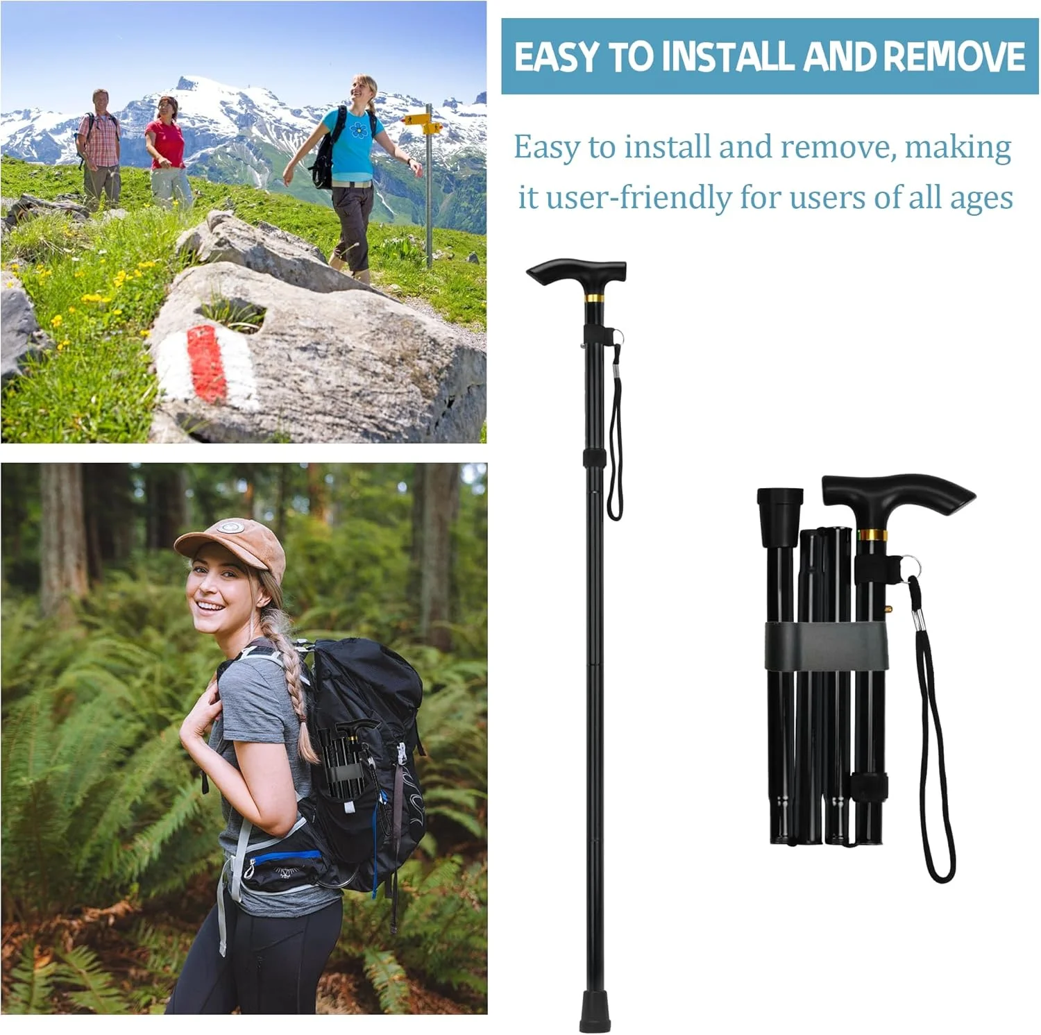 2 عدد نگهدارنده عصای تاشو، گیره پلاستیکی مشکی برای عصا و لوازم جانبی عصا 2 عدد نگهدارنده عصای تاشو، گیره پلاستیکی مشکی برای عصا و لوازم جانبی عصا