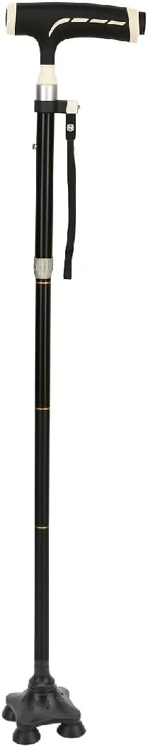 عصای پیاده روی تاشو با چراغ LED و پایه چهارگانه متعادل کننده – عصای آلومینیومی سبک وزن با دستگیره ضد لغزش، قابل تنظیم ارتفاع و دسته ارگونومیک برای سالمندان، افراد مسن و پشتیبانی از تحرک عصای پیاده روی تاشو با چراغ LED و پایه چهارگانه متعادل کننده – عصای آلومینیومی سبک وزن با دستگیره ضد لغزش، قابل تنظیم ارتفاع و دسته ارگونومیک برای سالمندان، افراد مسن و پشتیبانی از تحرک