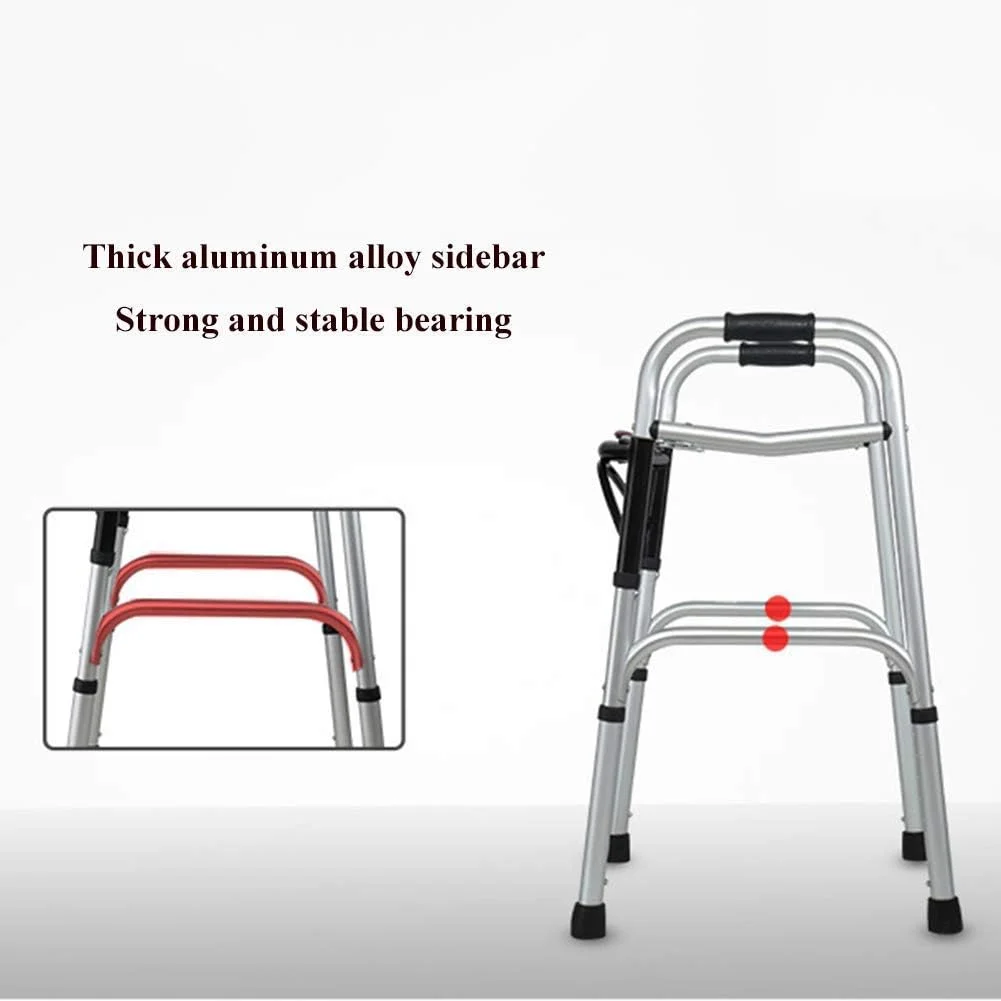 واکر تاشو با قابلیت تنظیم ارتفاع و چرخ، مناسب برای افراد مسن یا تمرین توانبخشی - سورپرایز کوچک