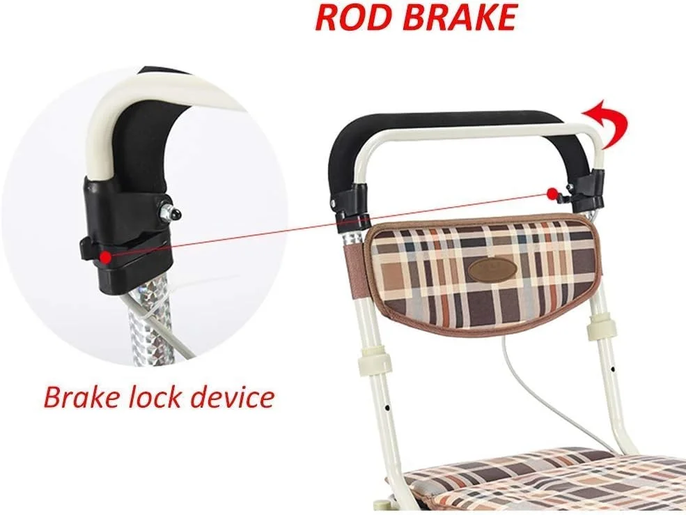 واکر تاشو، واکر چرخ دار آلومینیومی سبک وزن با صندلی جداشدنی و 4 چرخ، با قابلیت تنظیم ارتفاع یک سورپرایز کوچک