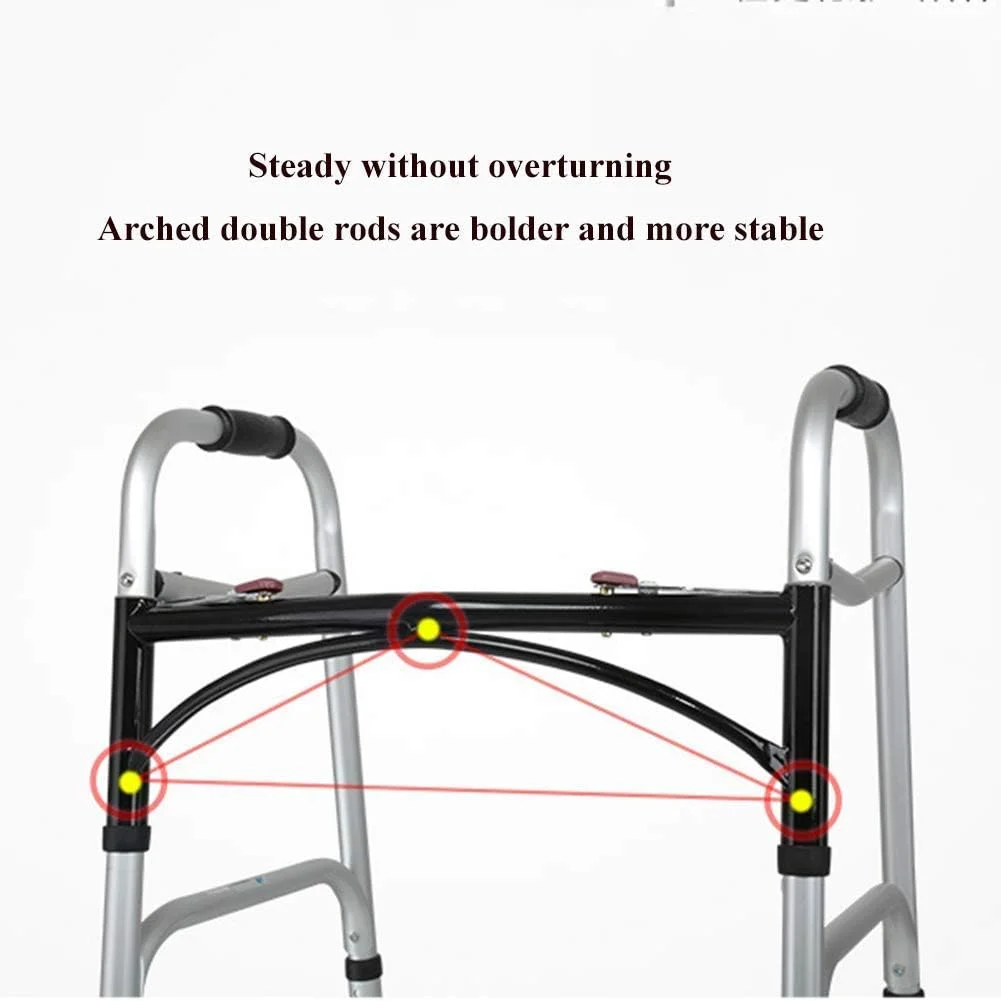 واکر تاشو با قابلیت تنظیم ارتفاع و چرخ، مناسب برای افراد مسن یا تمرین توانبخشی - سورپرایز کوچک