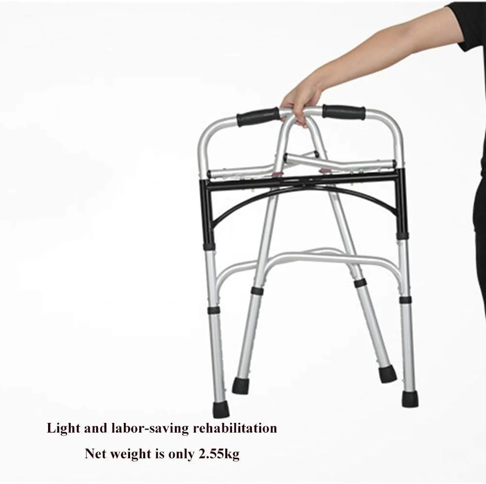 واکر تاشو با قابلیت تنظیم ارتفاع و چرخ، مناسب برای افراد مسن یا تمرین توانبخشی - سورپرایز کوچک