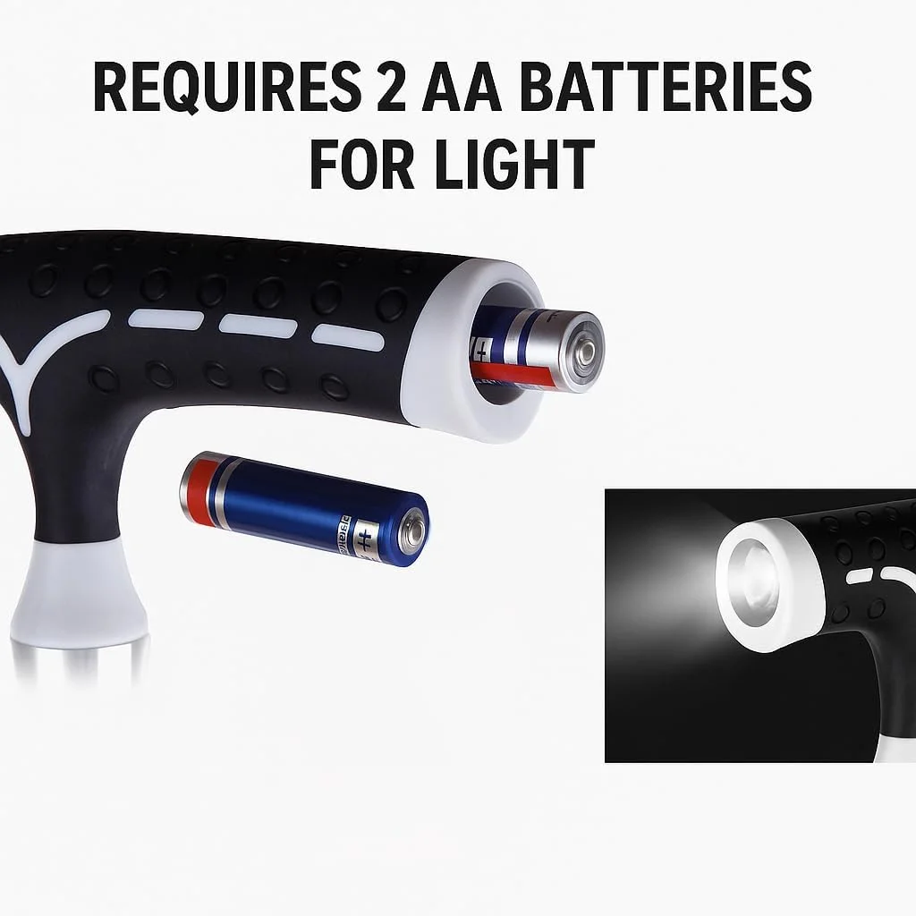 عصای پیاده روی تاشو با چراغ LED و پایه چهارگانه متعادل کننده – عصای آلومینیومی سبک وزن با دستگیره ضد لغزش، قابل تنظیم ارتفاع و دسته ارگونومیک برای سالمندان، افراد مسن و پشتیبانی از تحرک