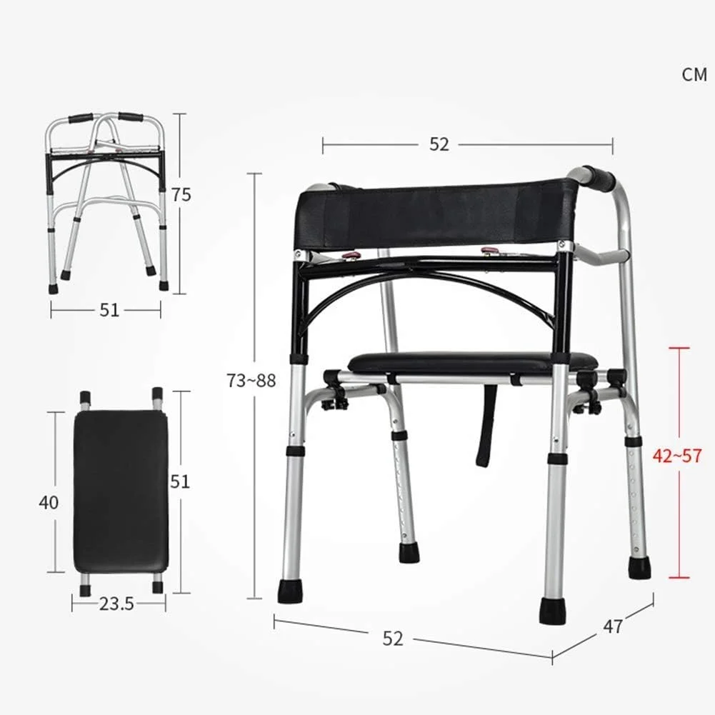 واکر تاشو با قابلیت تنظیم ارتفاع و چرخ، مناسب برای افراد مسن یا تمرین توانبخشی - سورپرایز کوچک