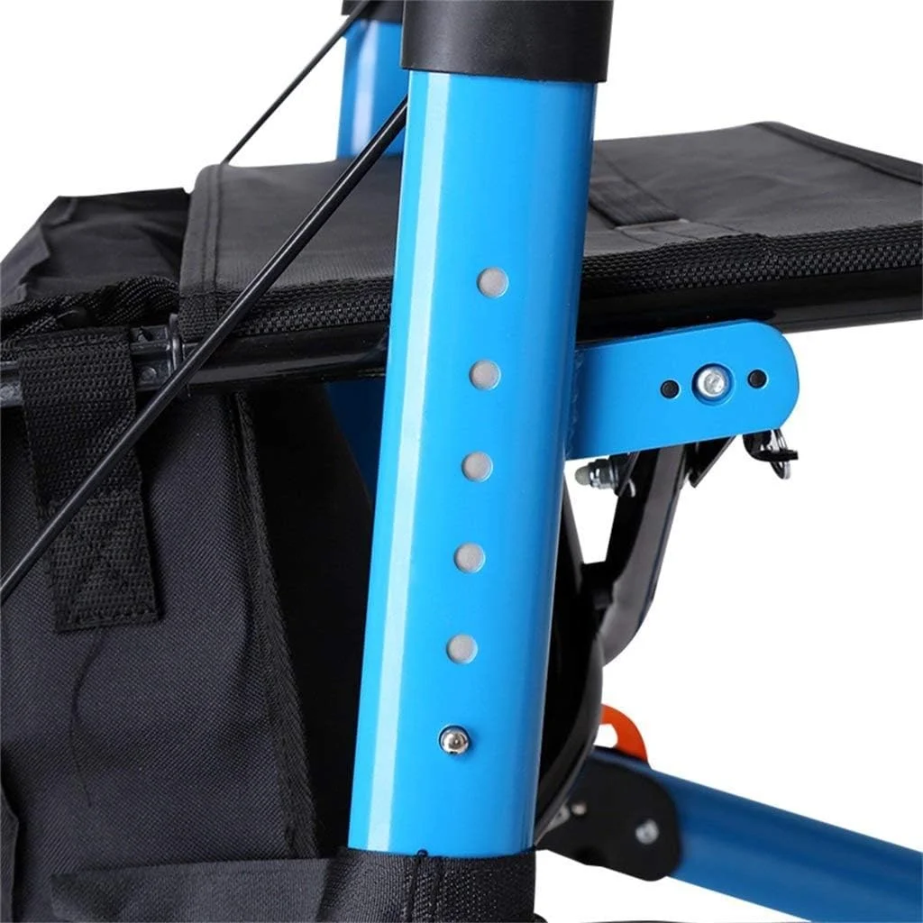 واکر سالمندان آبی تاشو بزرگسالان رولیتور سالمندان قاب پیاده روی کمک 4 چرخ | آلیاژ آلومینیوم | با کوسن پارچه آکسفورد صندلی، ترمزهای قفل شونده، سینی عصا، کیف های ذخیره سازی | ارتفاع قابل تنظیم 80 واکر سالمندان آبی تاشو بزرگسالان رولیتور سالمندان قاب پیاده روی کمک 4 چرخ | آلیاژ آلومینیوم | با کوسن پارچه آکسفورد صندلی، ترمزهای قفل شونده، سینی عصا، کیف های ذخیره سازی | ارتفاع قابل تنظیم 80