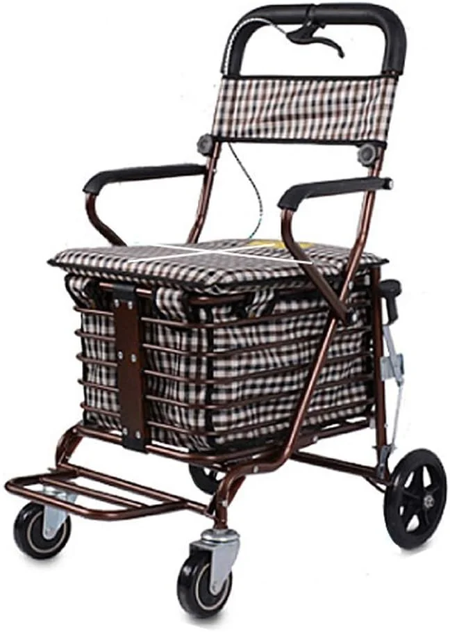 واکر چرخ دار، سبد خرید سالمندان چهار چرخ، نرده چند منظوره با ترمز و پشتی قابل تنظیم، ترولی واکر چرخشی یک سورپرایز کوچک واکر چرخ دار، سبد خرید سالمندان چهار چرخ، نرده چند منظوره با ترمز و پشتی قابل تنظیم، ترولی واکر چرخشی یک سورپرایز کوچک